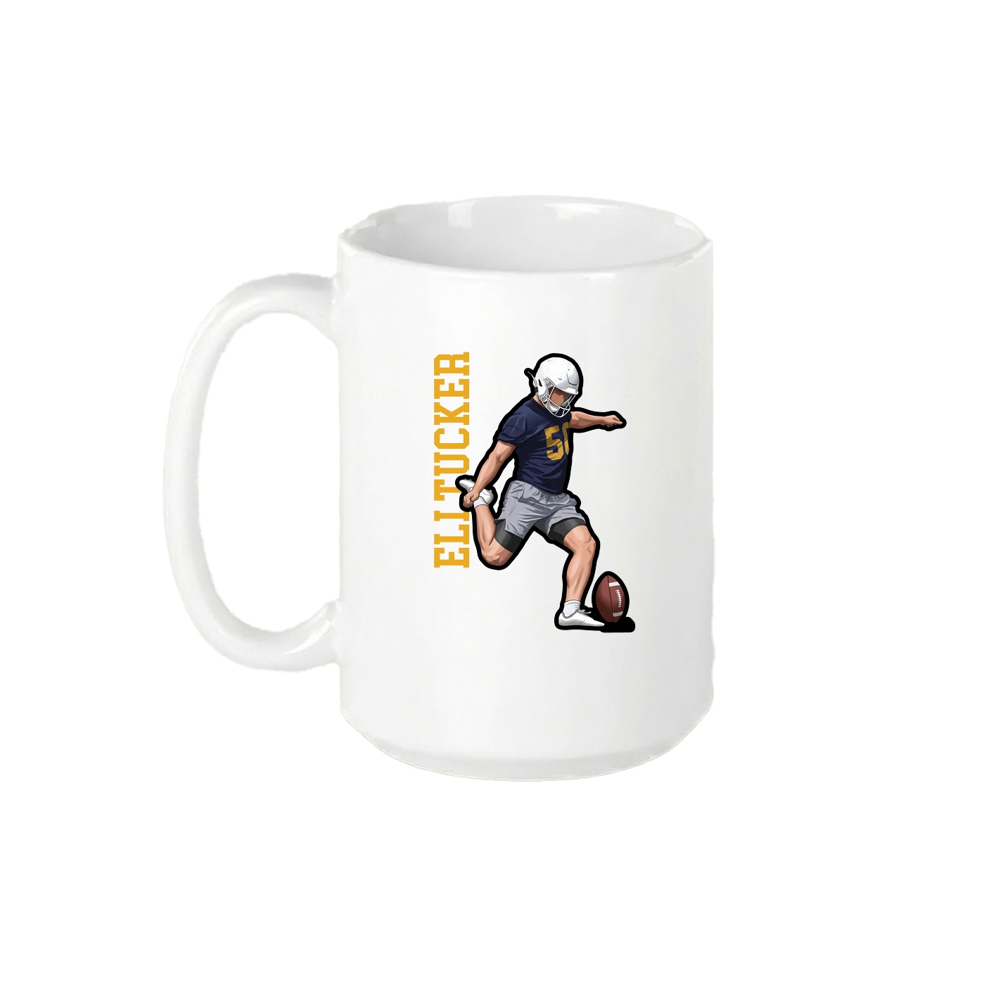 15oz Coffee Mug — Name Vertical in White