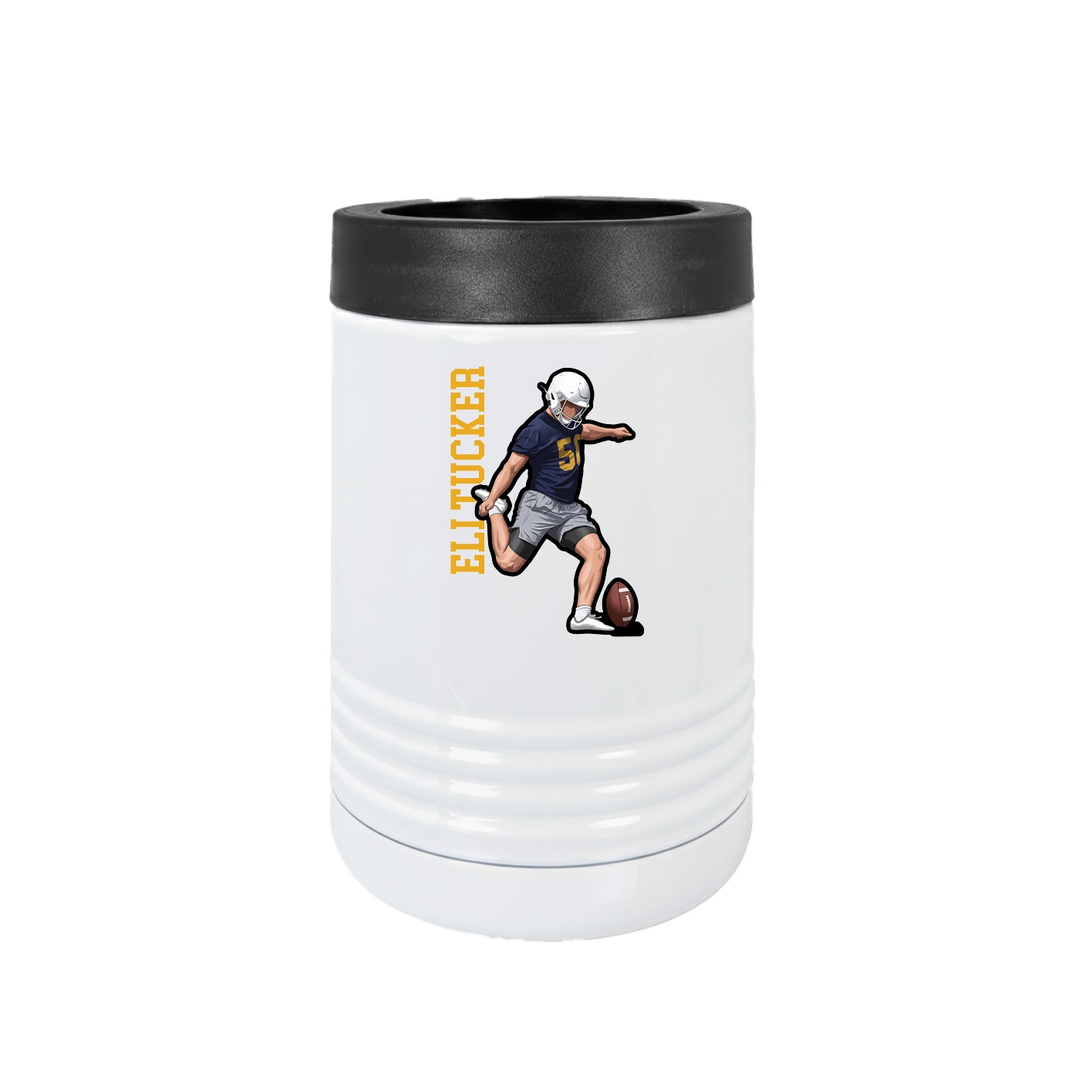 Beverage Holder — Name Vertical in White