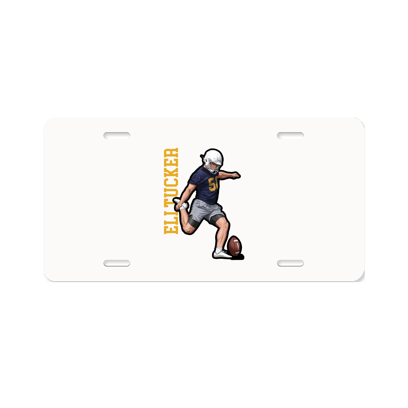License Plate — Name Vertical in Classic