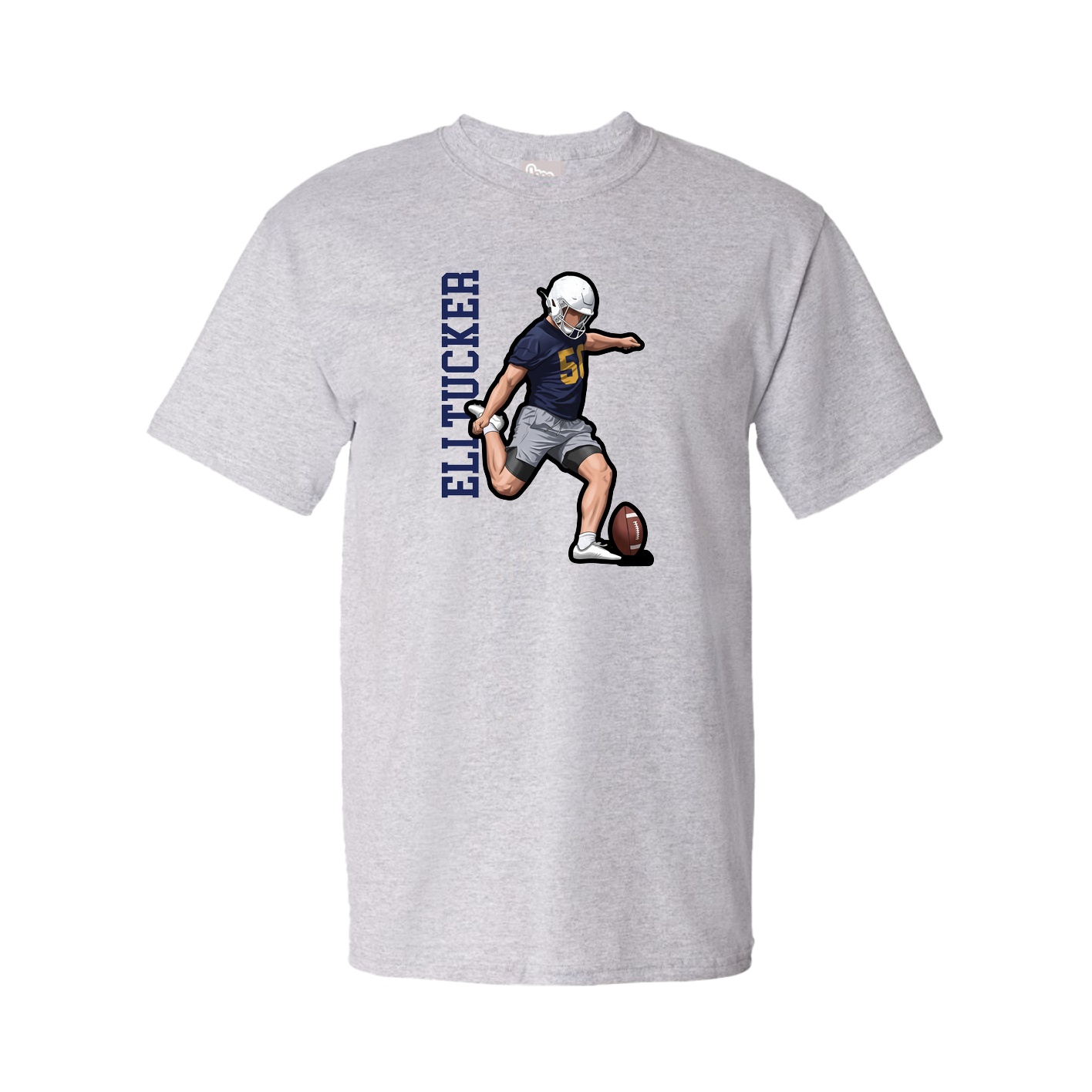 Tee — Name Vertical in Grey