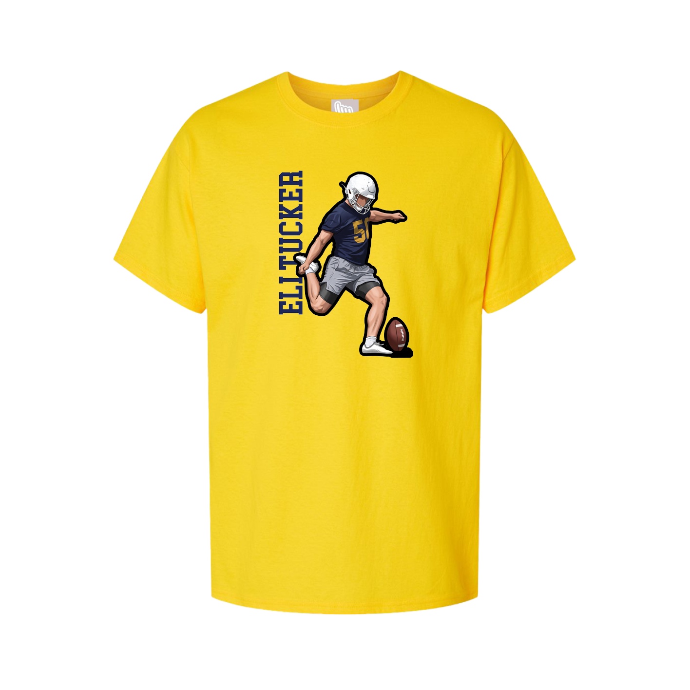 Youth Tee — Name Vertical in Gold