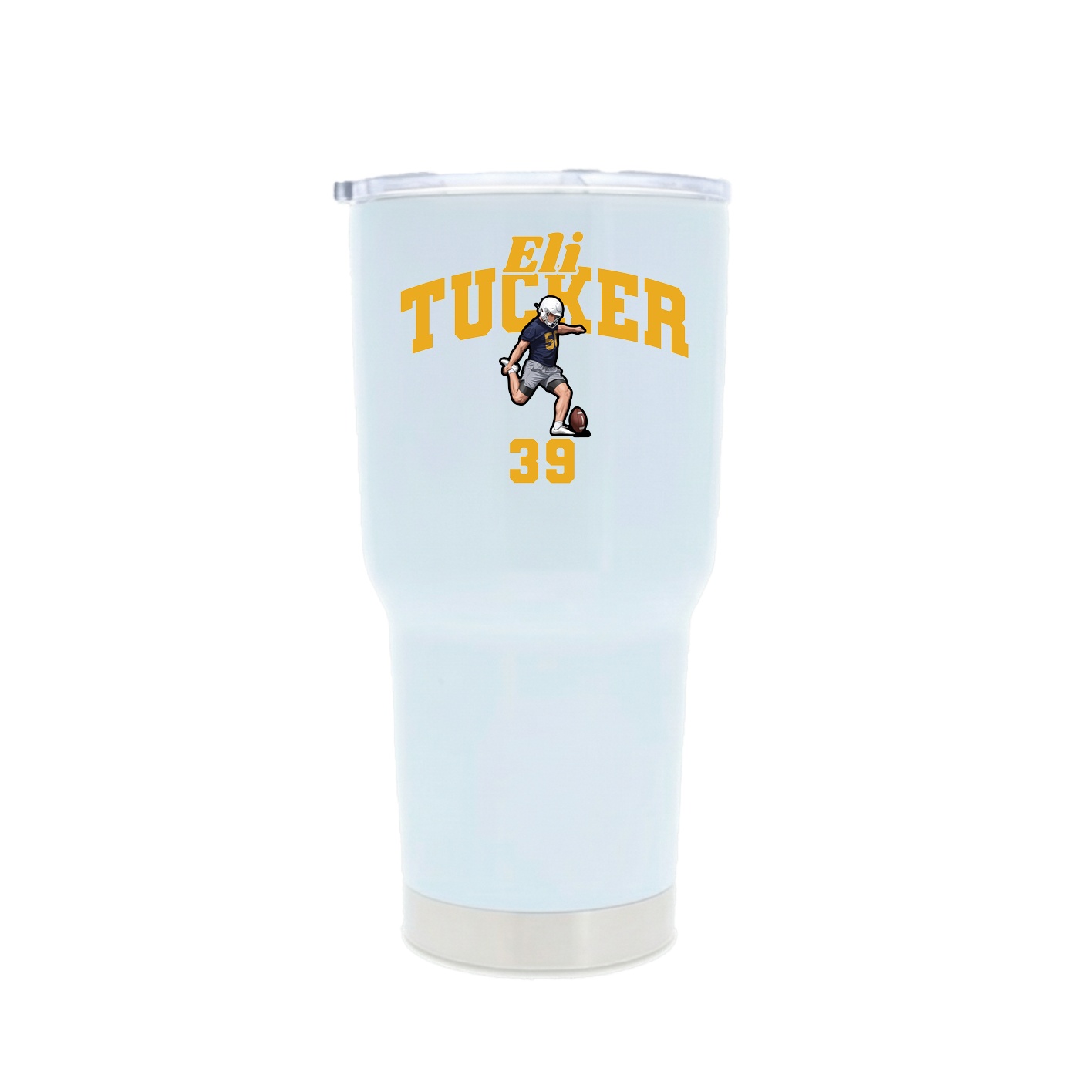 30oz Stainless Steel Tumbler — Signature Arch in White