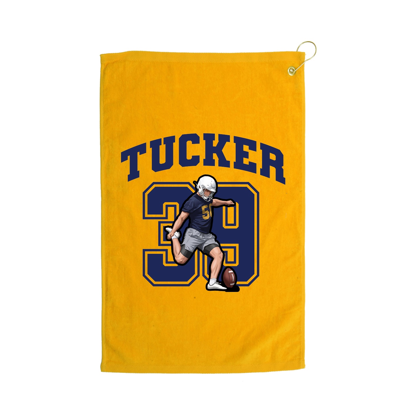 Golf Towel — Number in Gold