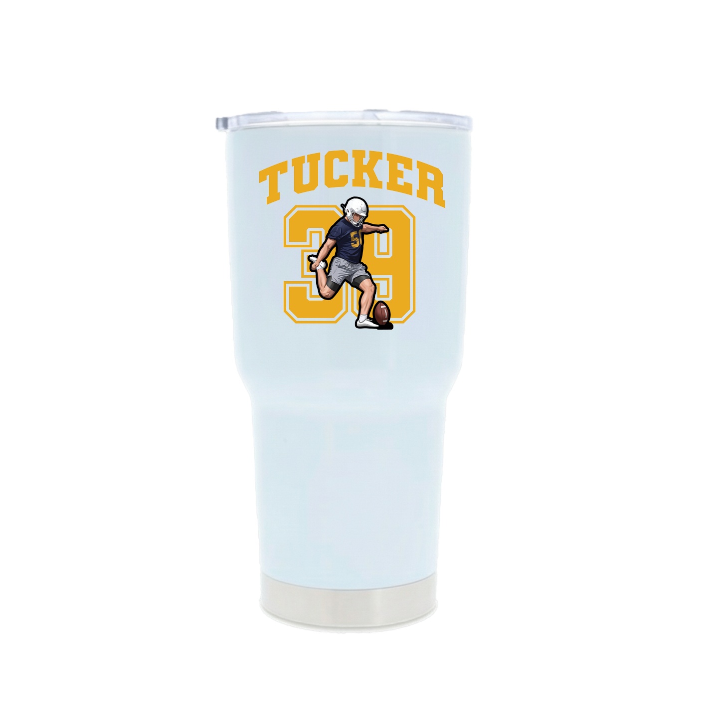 30oz Stainless Steel Tumbler — Number in White