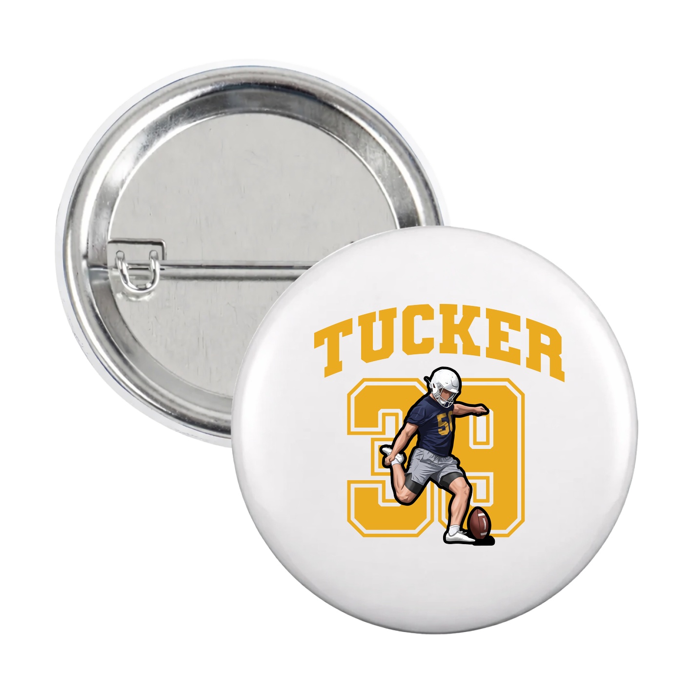 Game Day Button — Number in White