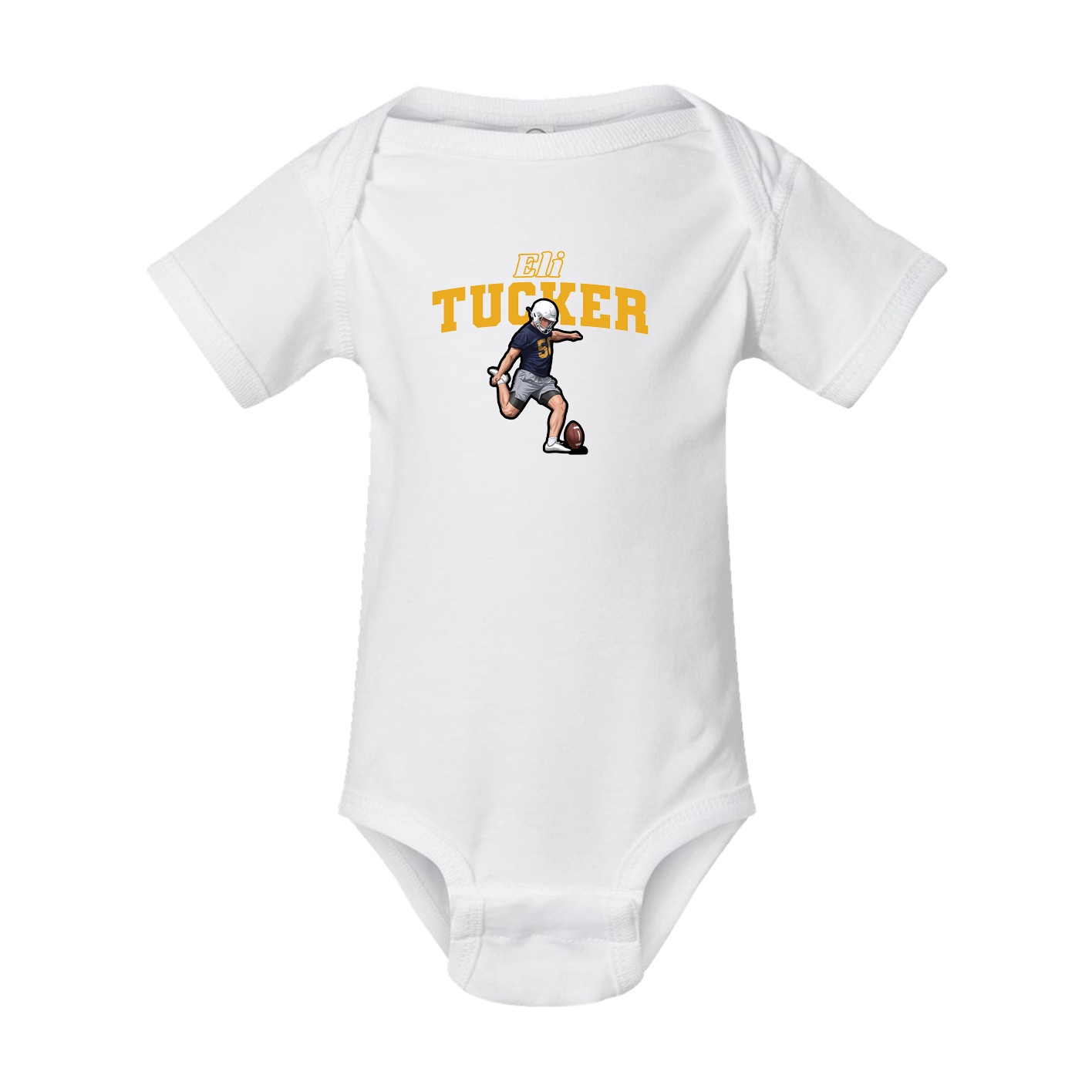 Baby Onesie — Name Arch in White