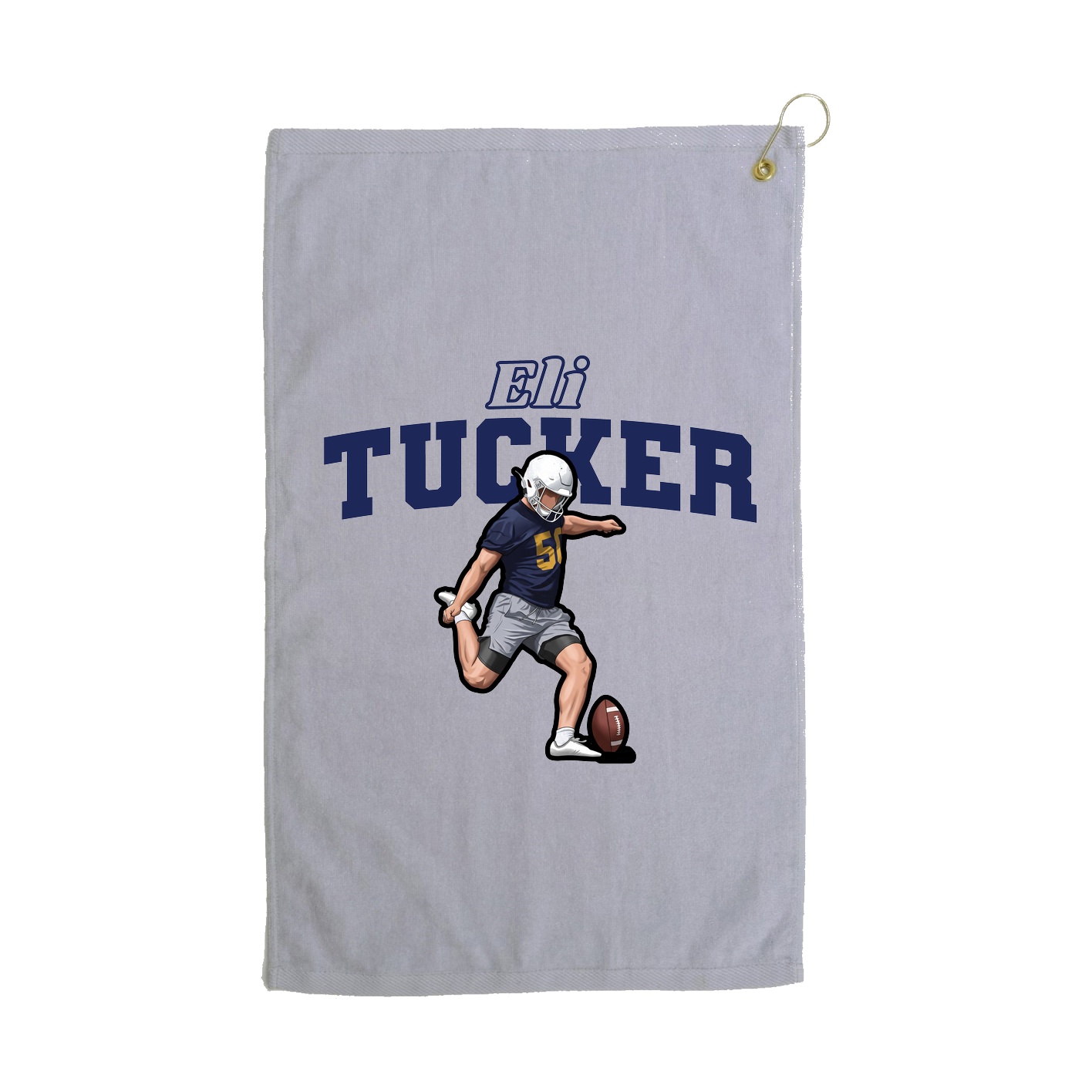 Golf Towel — Name Arch in Grey