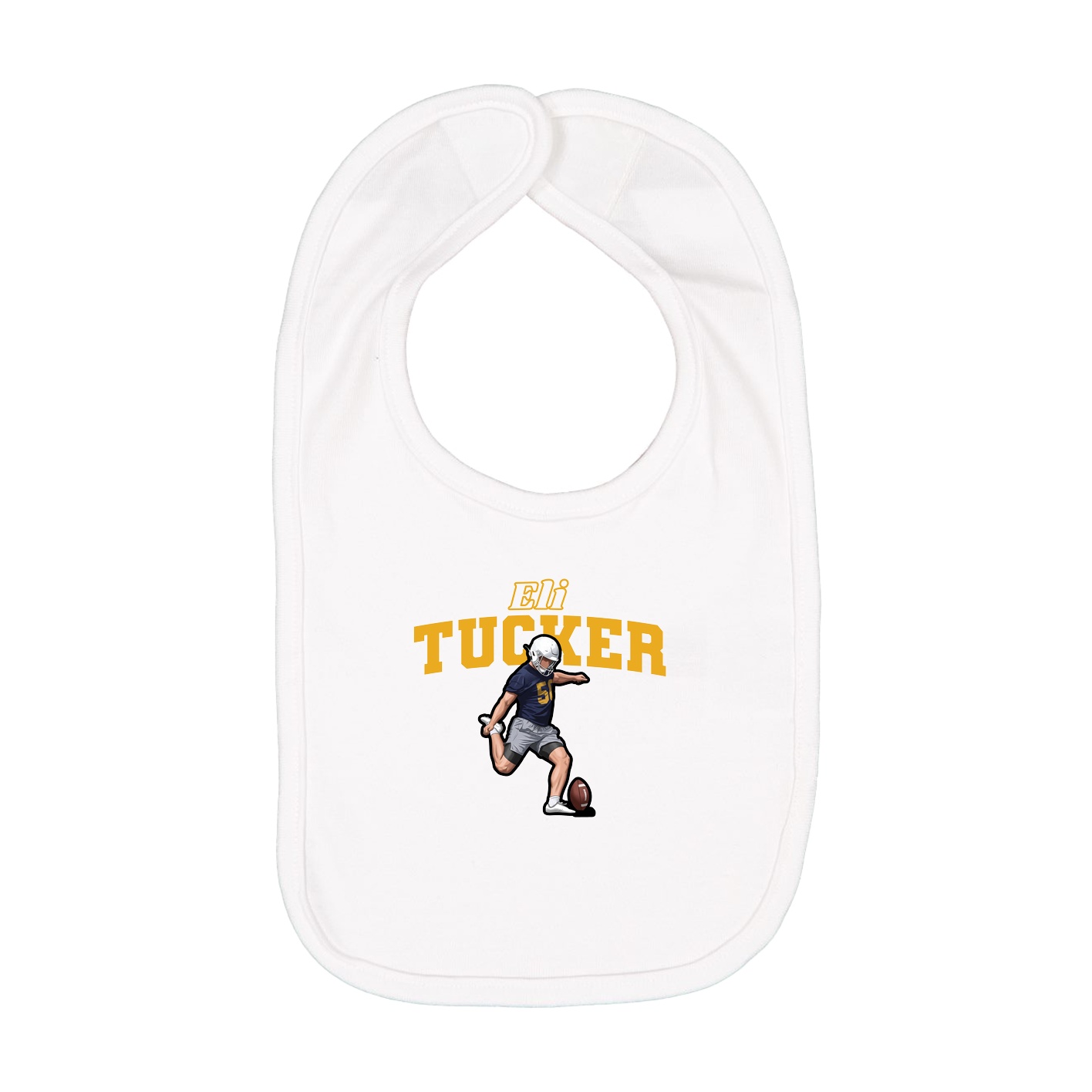 Infant Bib — Name Arch in White