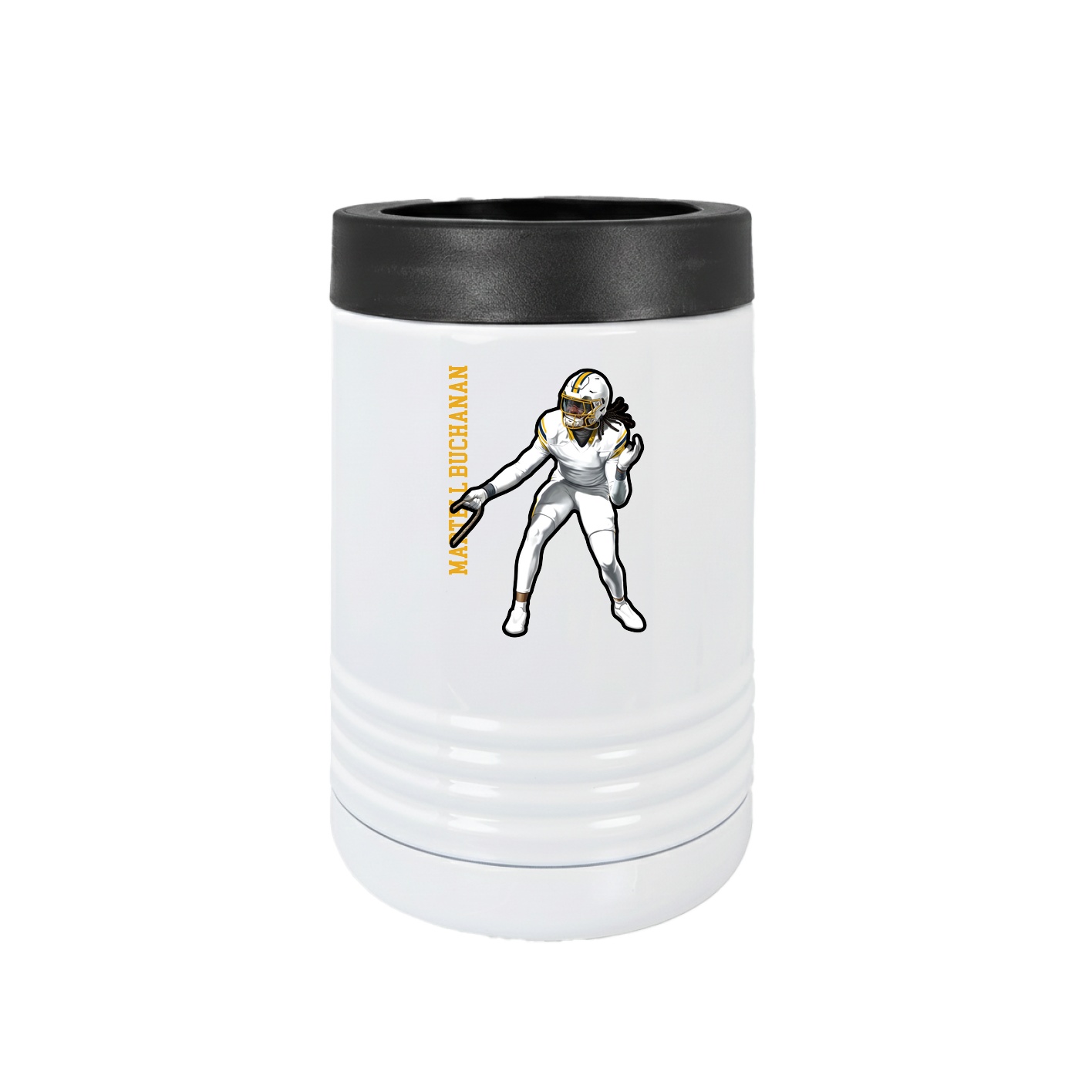 Beverage Holder — Name Vertical in White