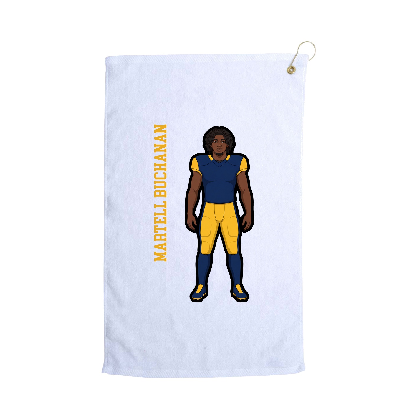 Golf Towel — Name Vertical in White