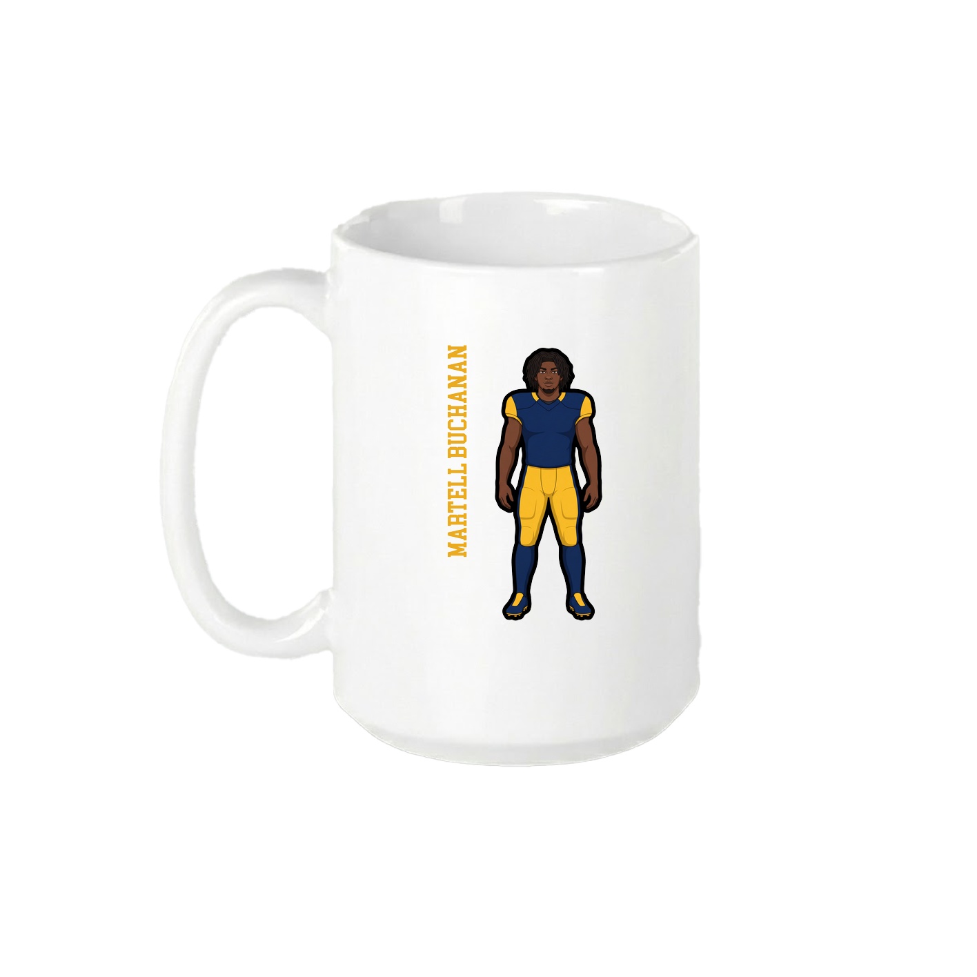 15oz Coffee Mug — Name Vertical in White