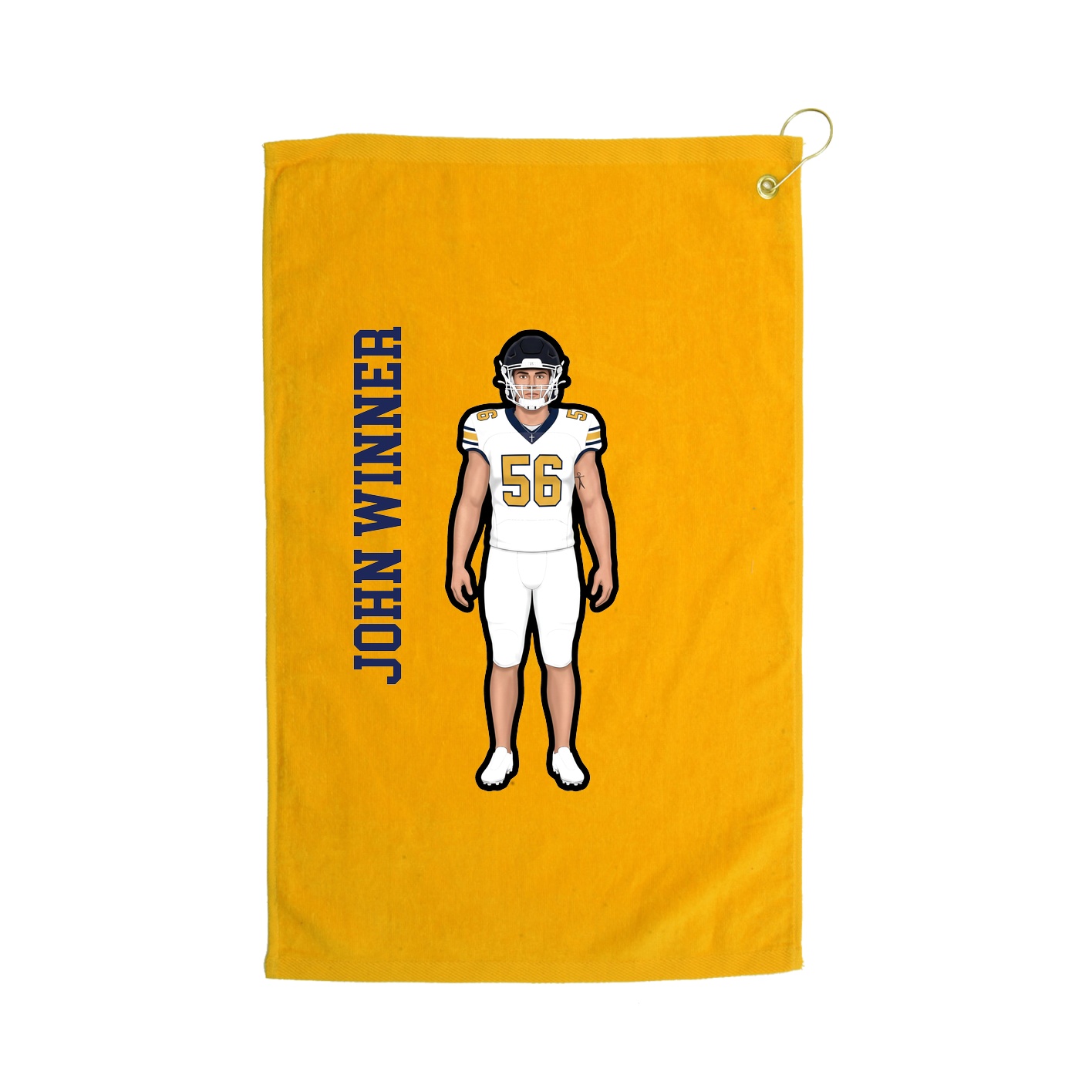 Golf Towel — Name Vertical in Gold