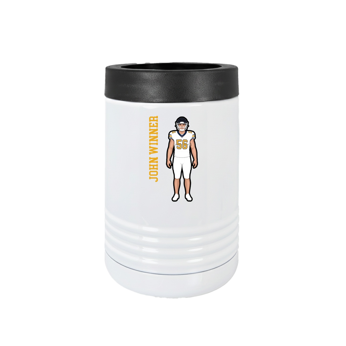 Beverage Holder — Name Vertical in White