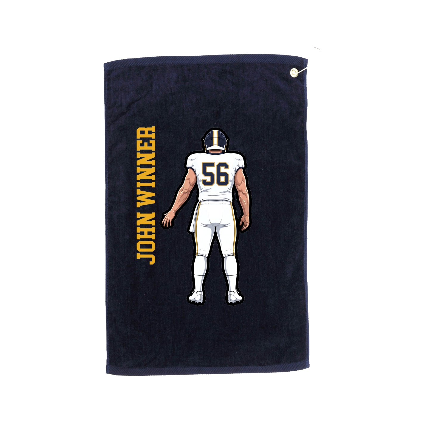 Golf Towel — Name Vertical in Navy