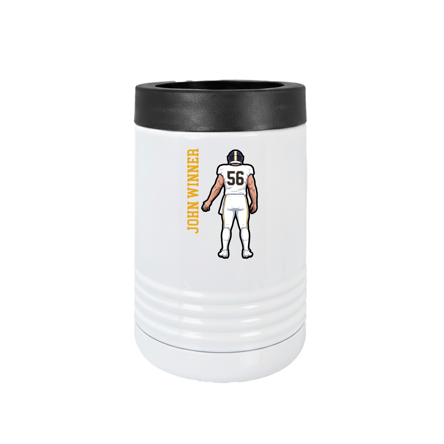 Beverage Holder — Name Vertical in White