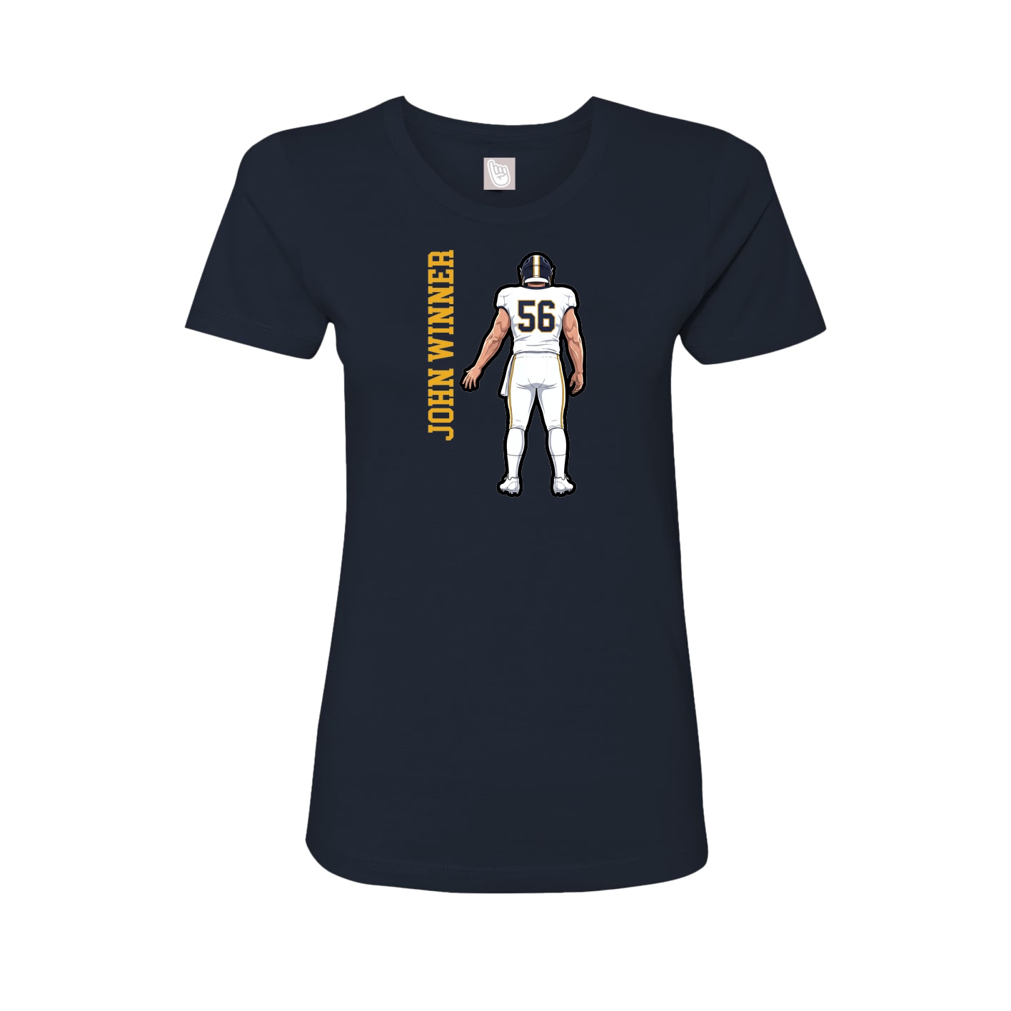 Womens Tee — Name Vertical in Navy