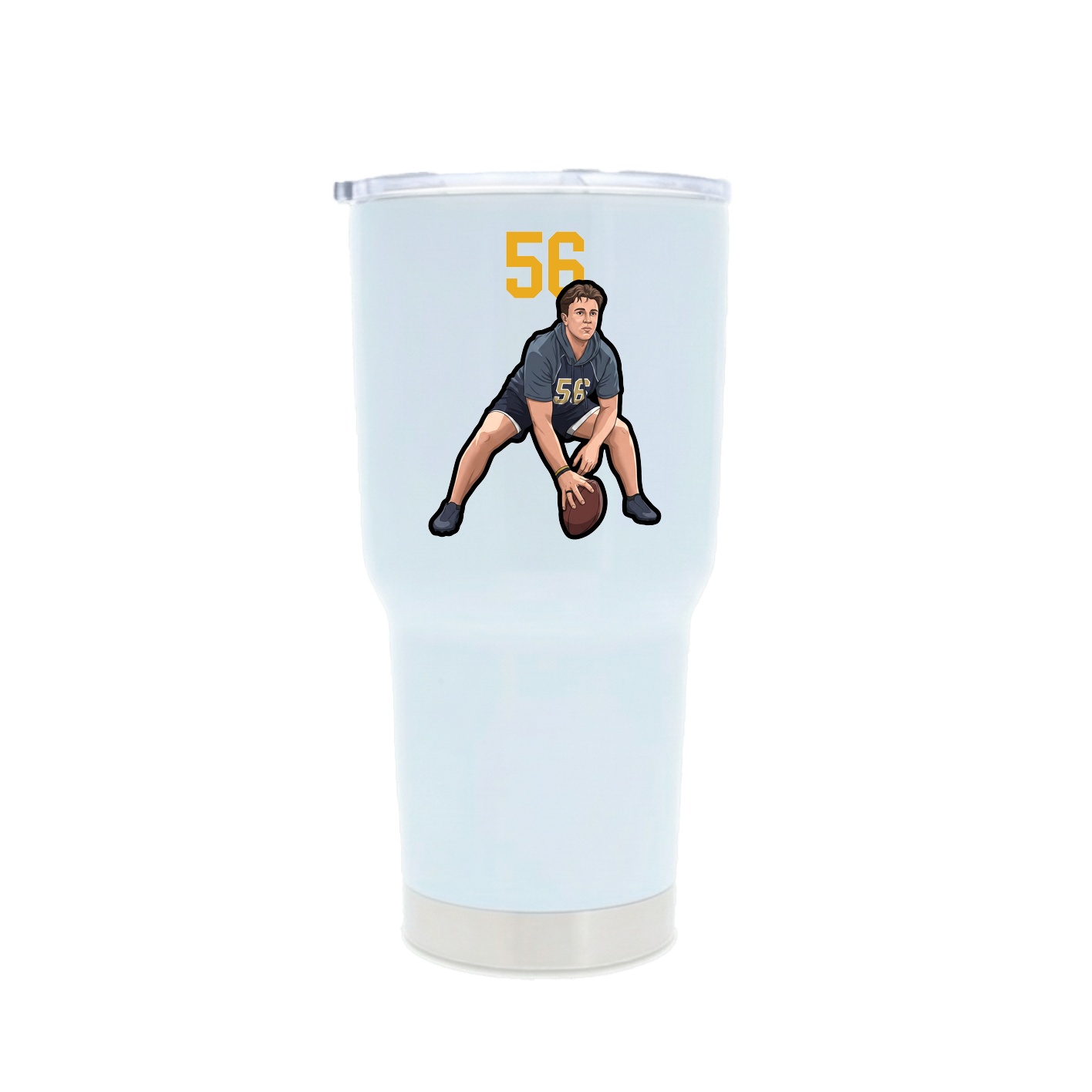 30oz Stainless Steel Tumbler — Number Top in White