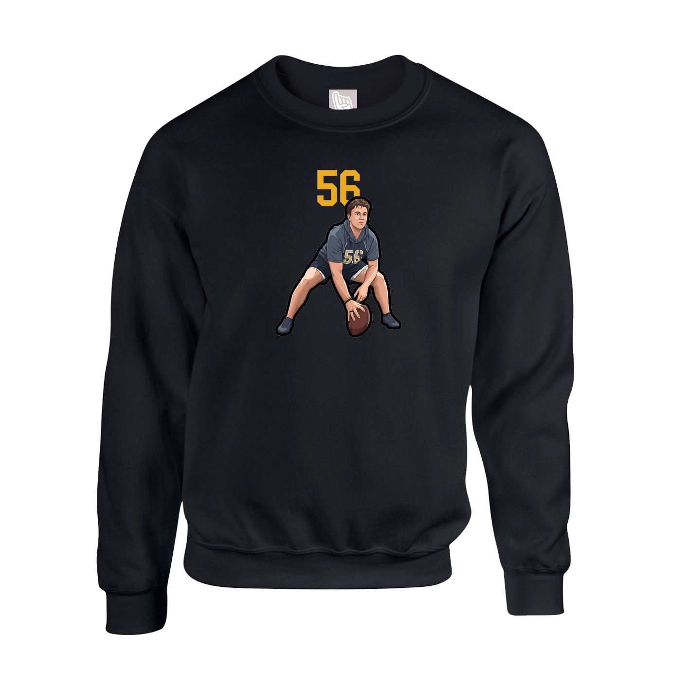 Fleece Crew — Number Top in Black