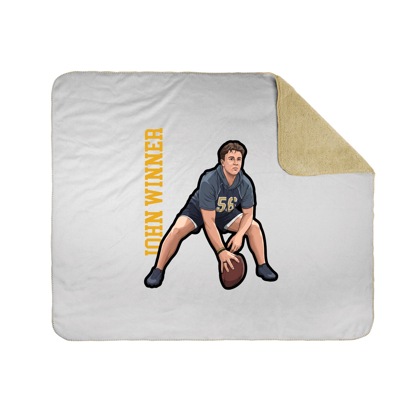 Throw Blanket — Name Vertical in White