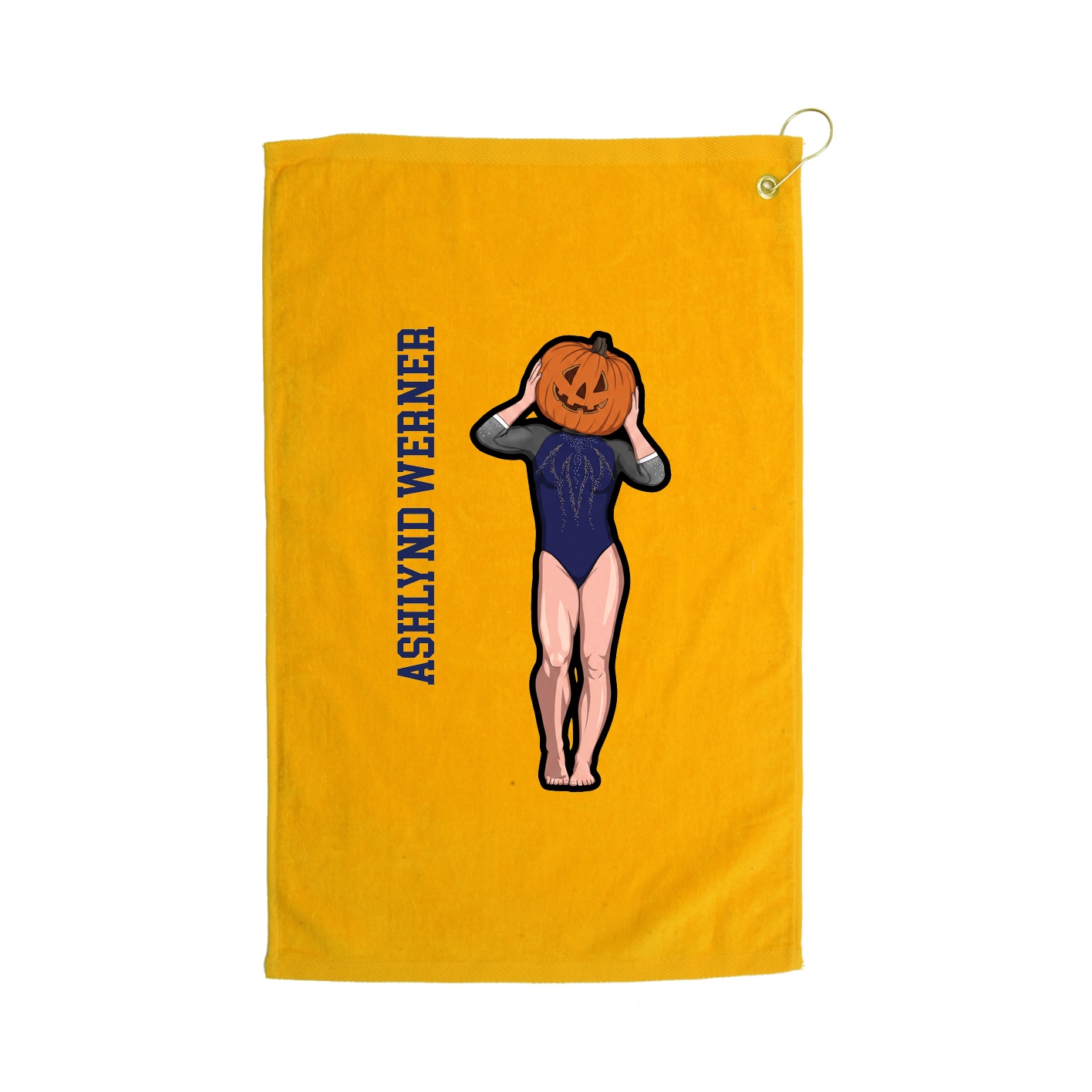 Golf Towel — Name Vertical in Gold