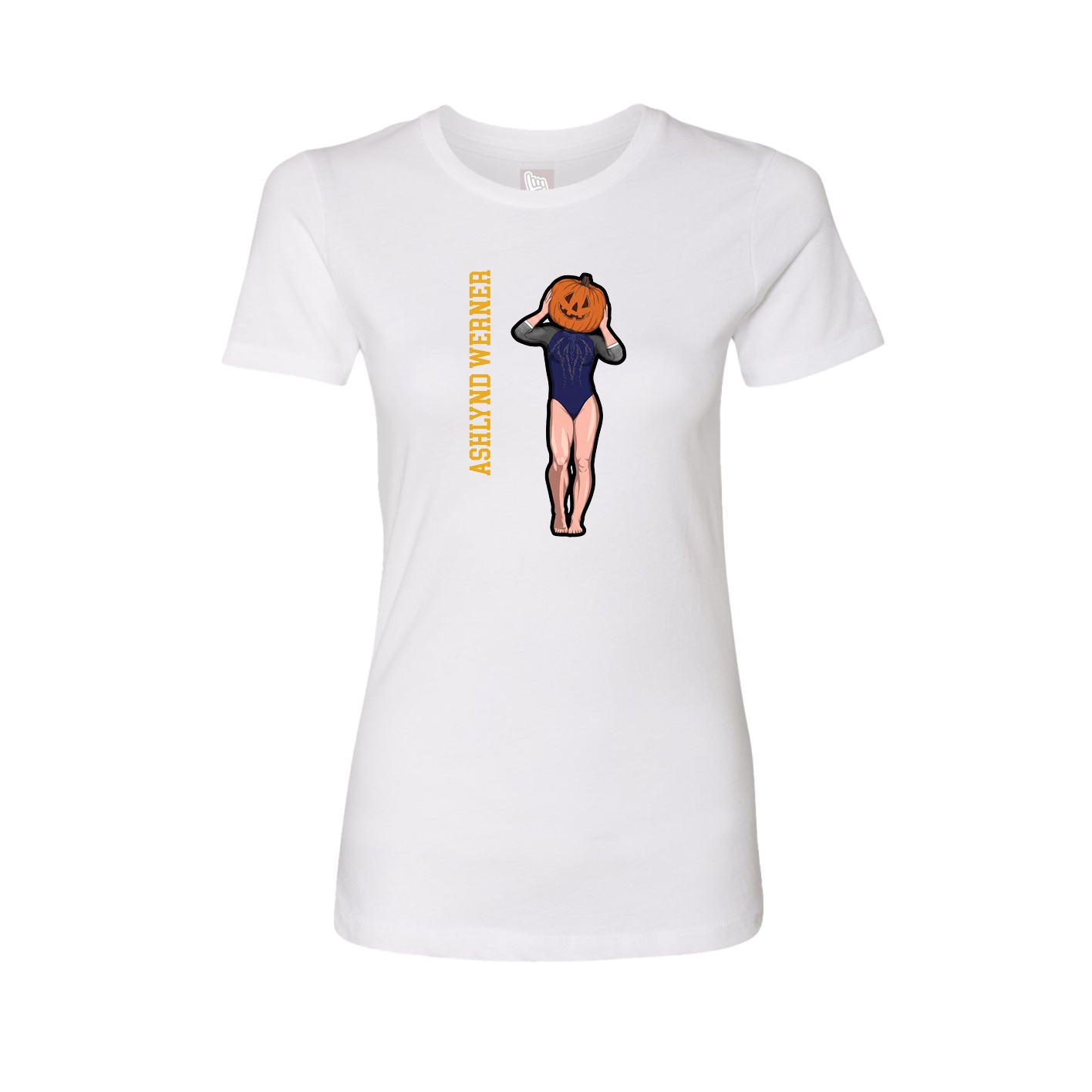 Womens Tee — Name Vertical in White