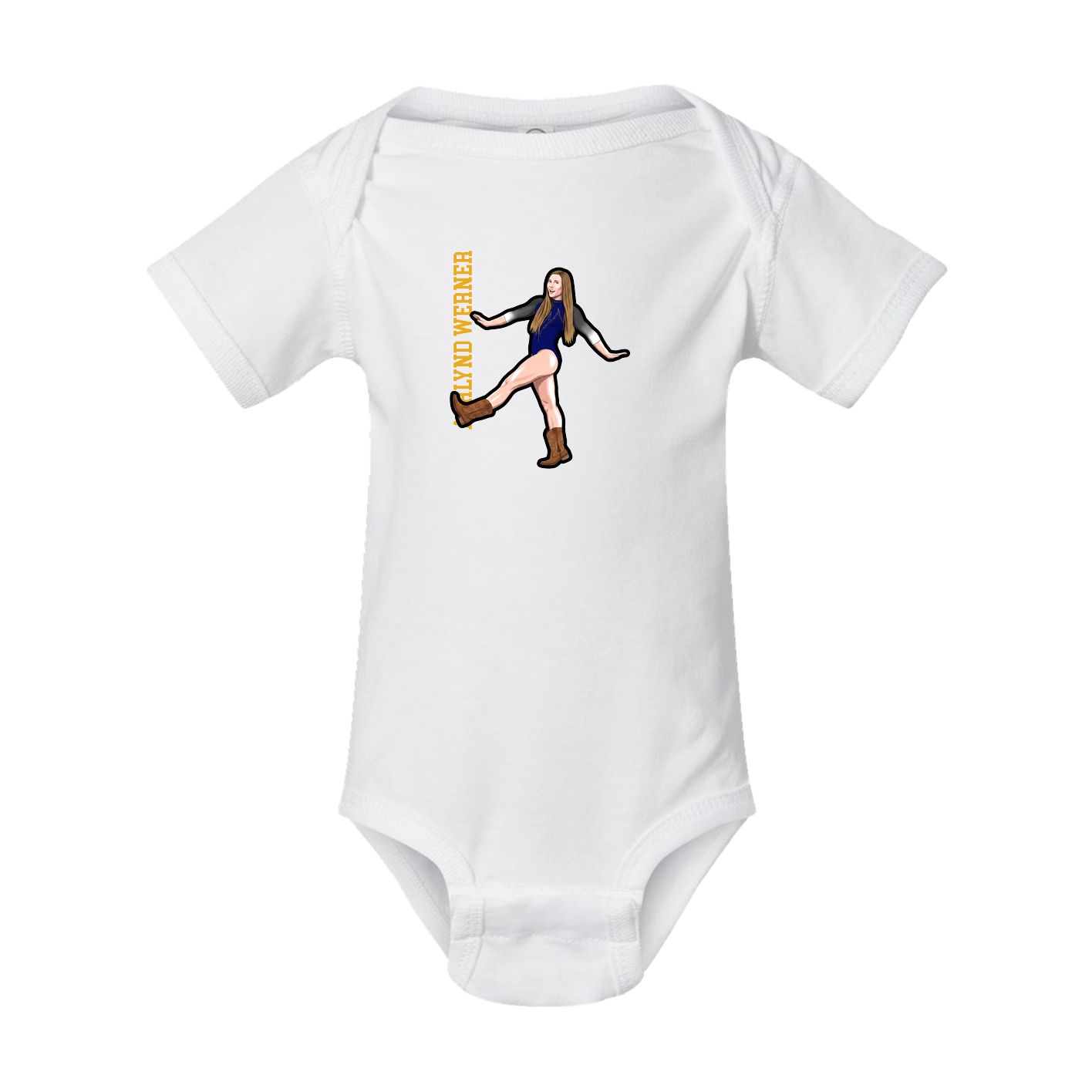 Baby Onesie — Name Vertical in White