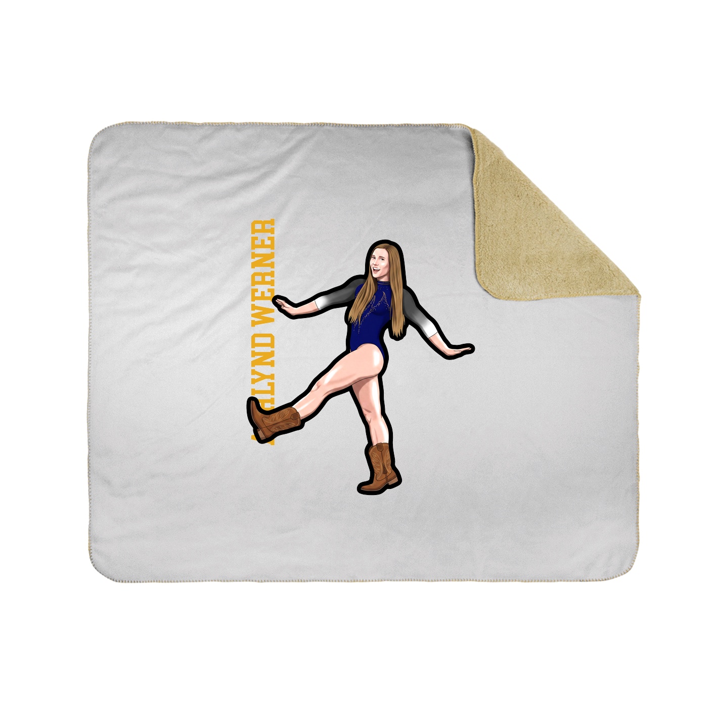 Throw Blanket — Name Vertical in White