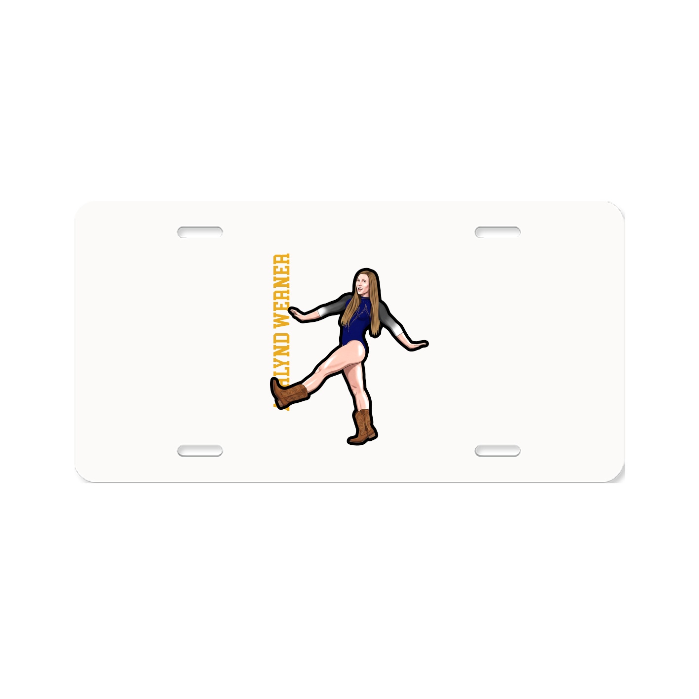 License Plate — Name Vertical in Classic