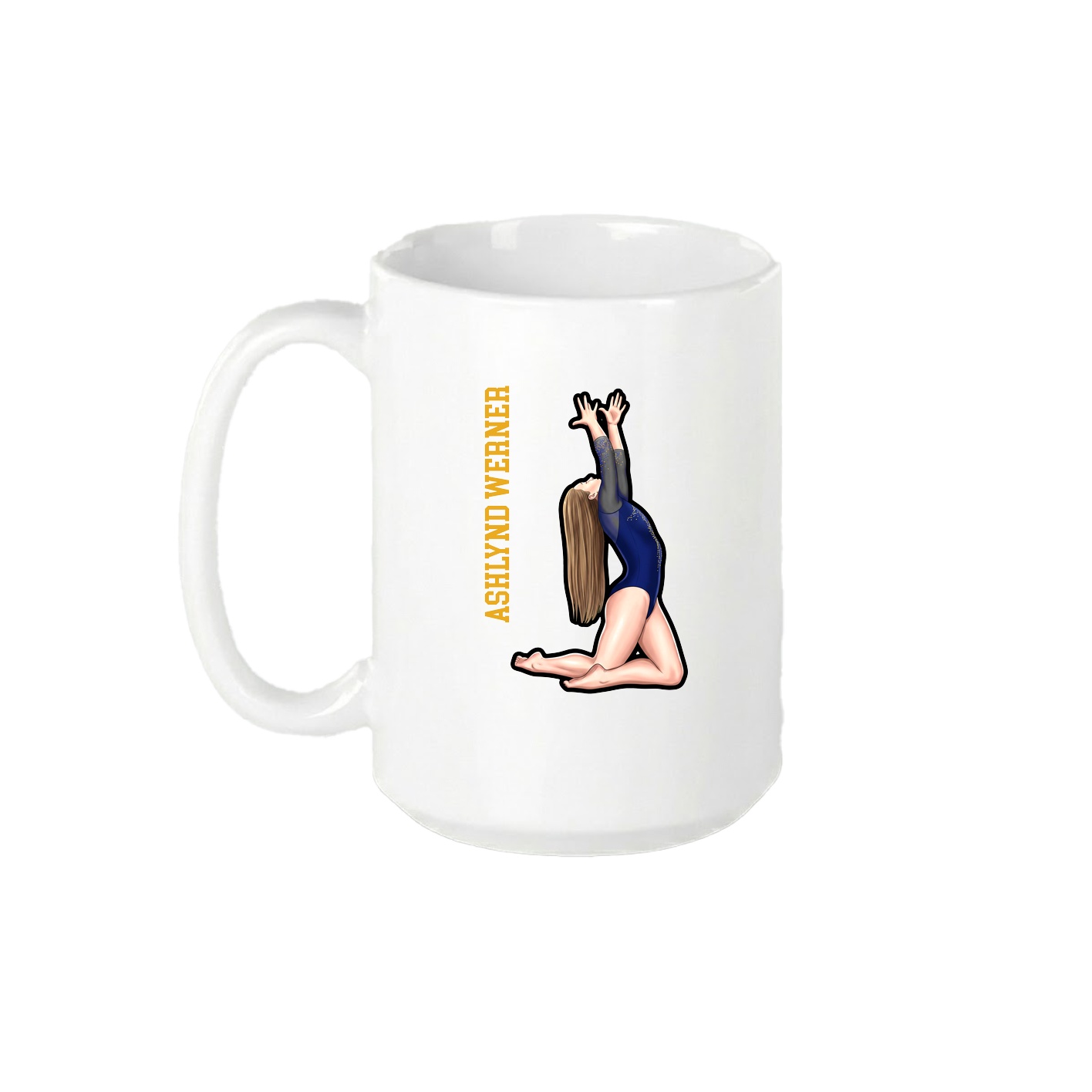 15oz Coffee Mug — Name Vertical in White