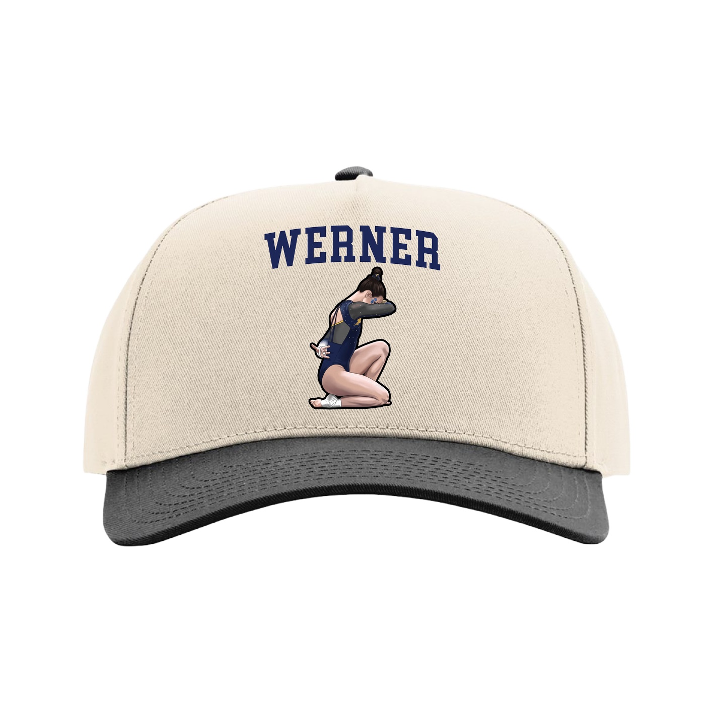 Full Fabric Five-Panel Champ Cap — Shirsey in Cream/Black