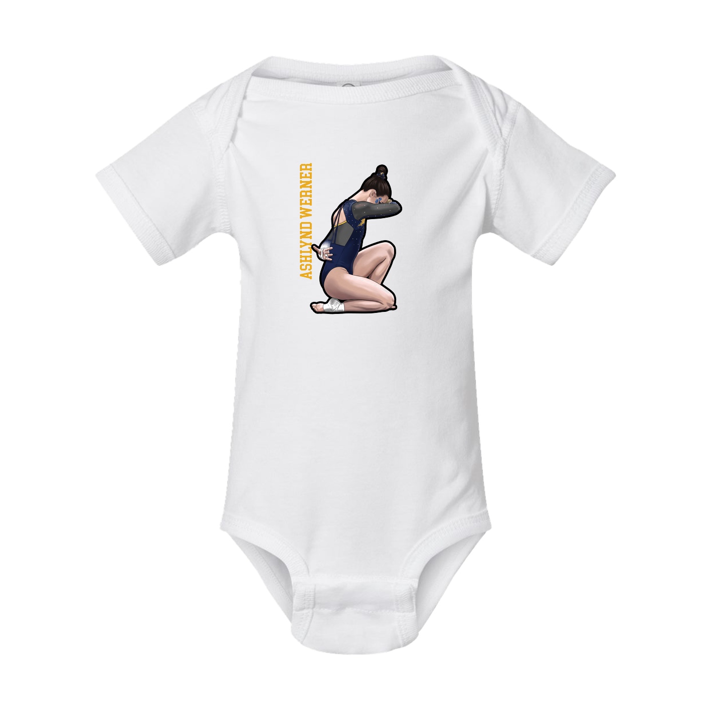 Baby Onesie — Name Vertical in White