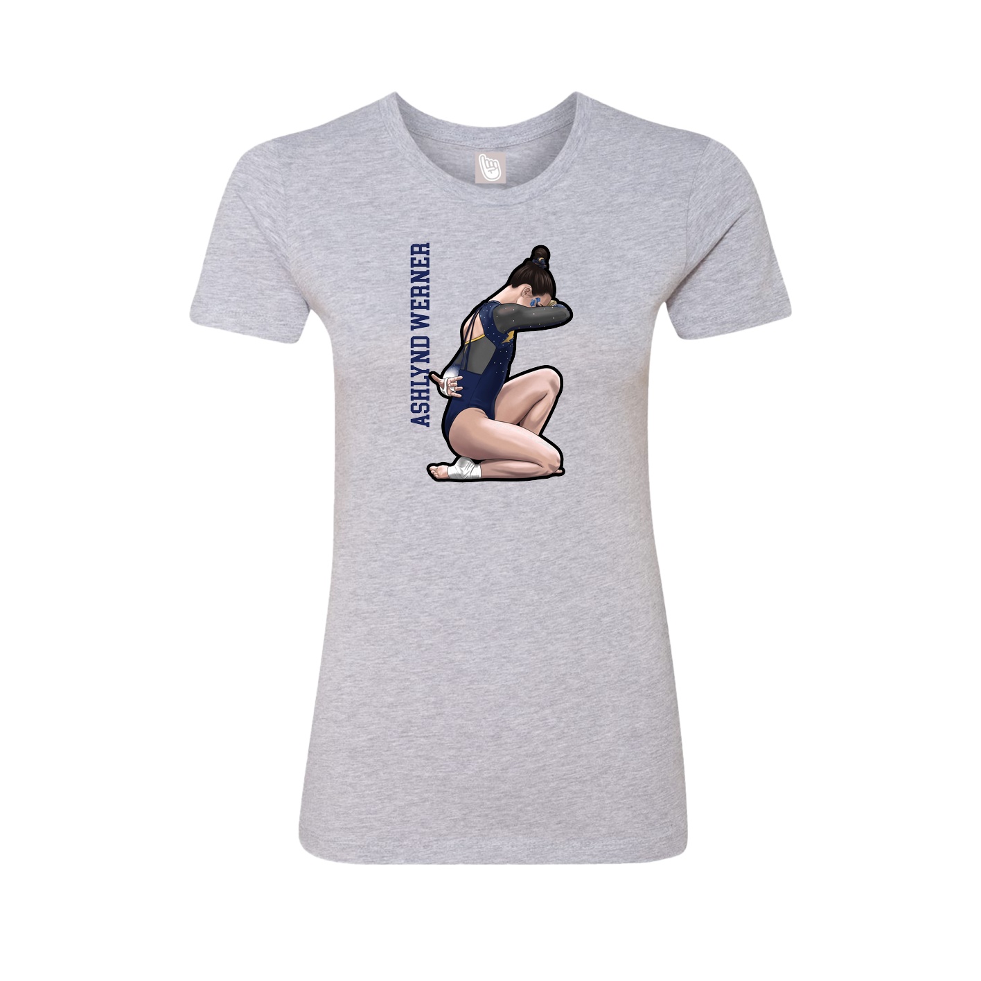 Womens Tee — Name Vertical in Grey