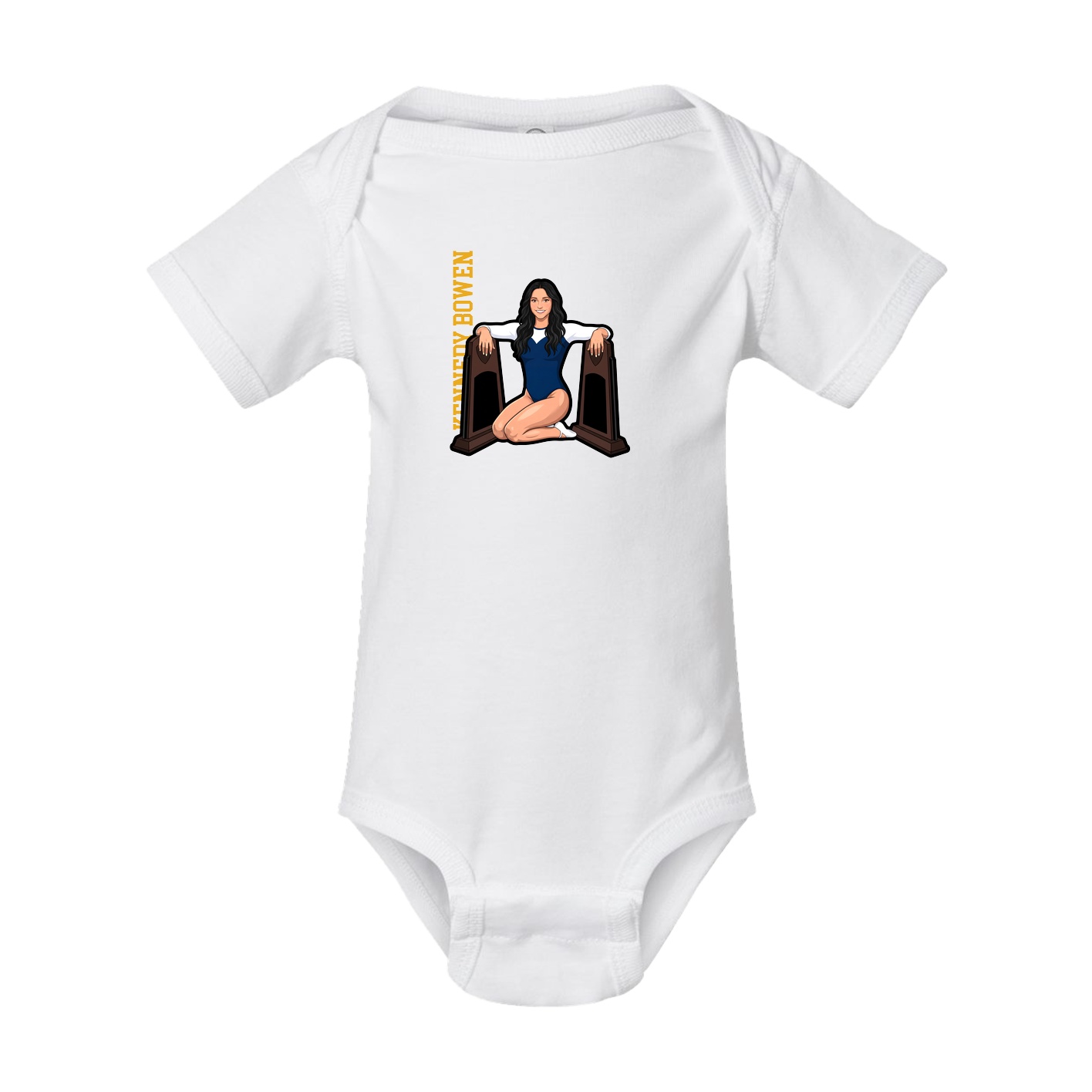 Baby Onesie — Name Vertical in White