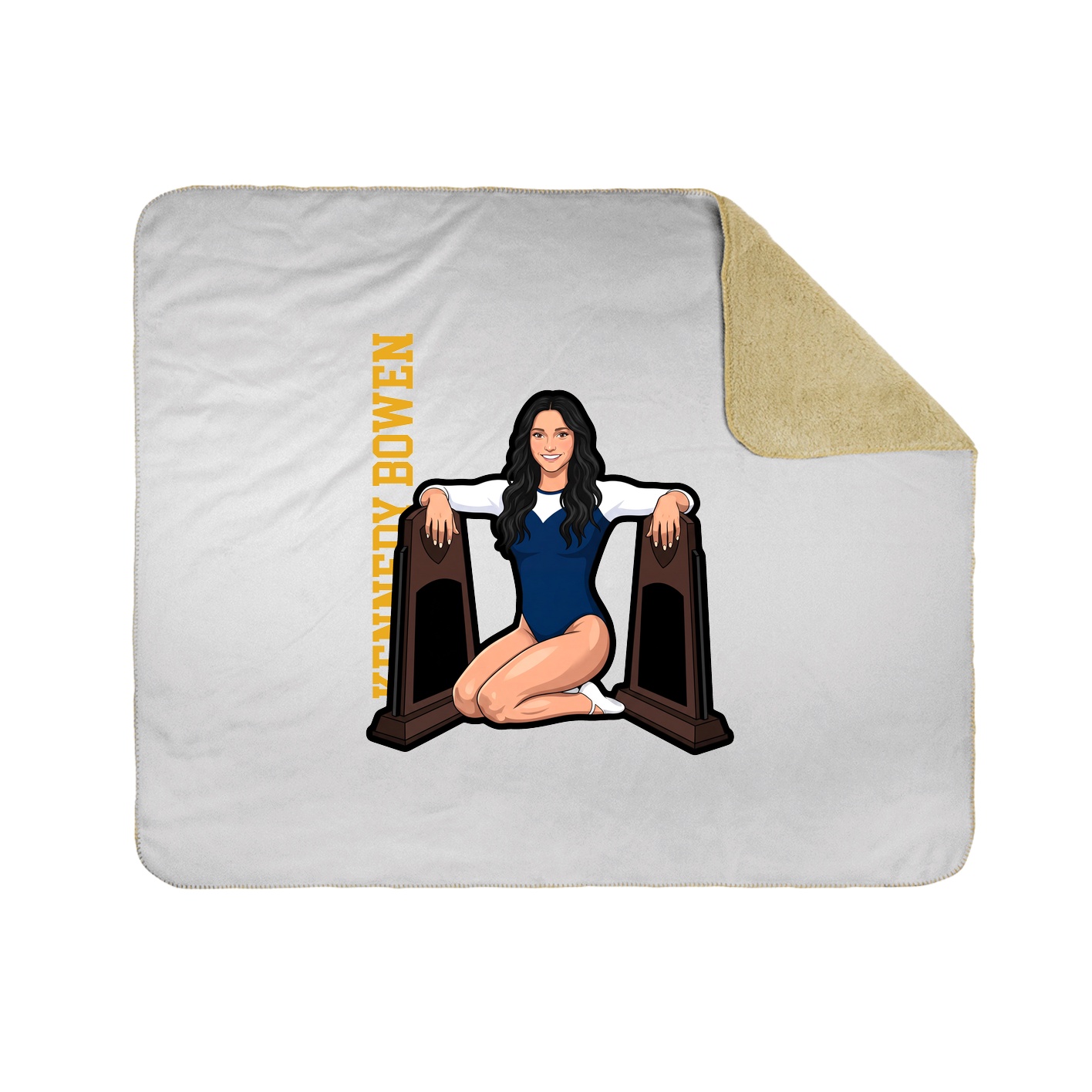 Throw Blanket — Name Vertical in White