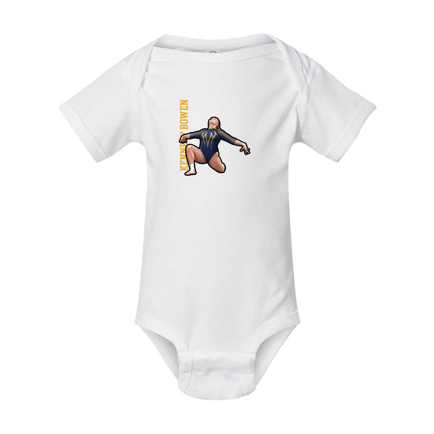 Baby Onesie — Name Vertical in White