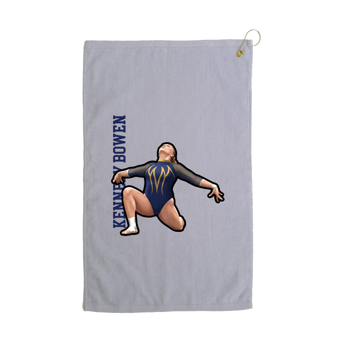Golf Towel — Name Vertical in Grey