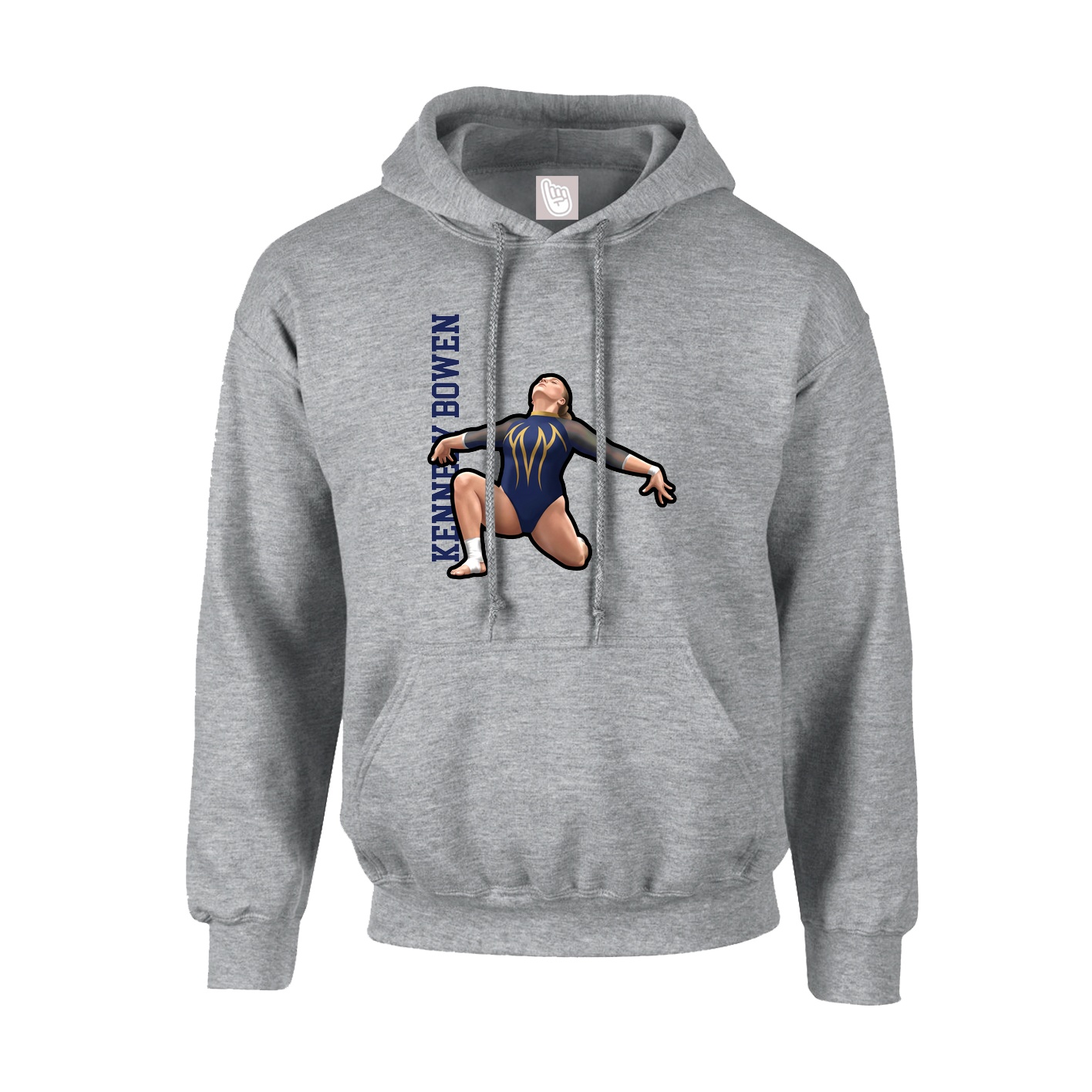 Youth Hoodie — Name Vertical in Grey