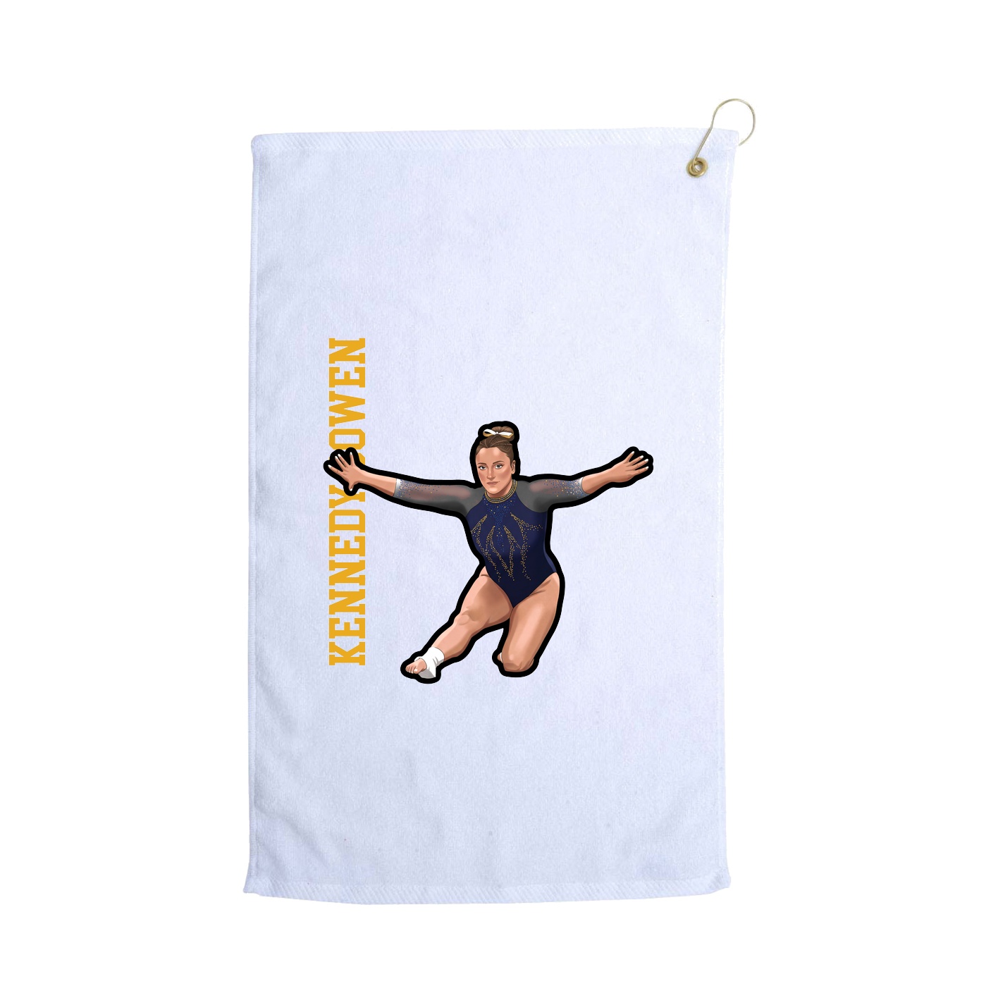 Golf Towel — Name Vertical in White
