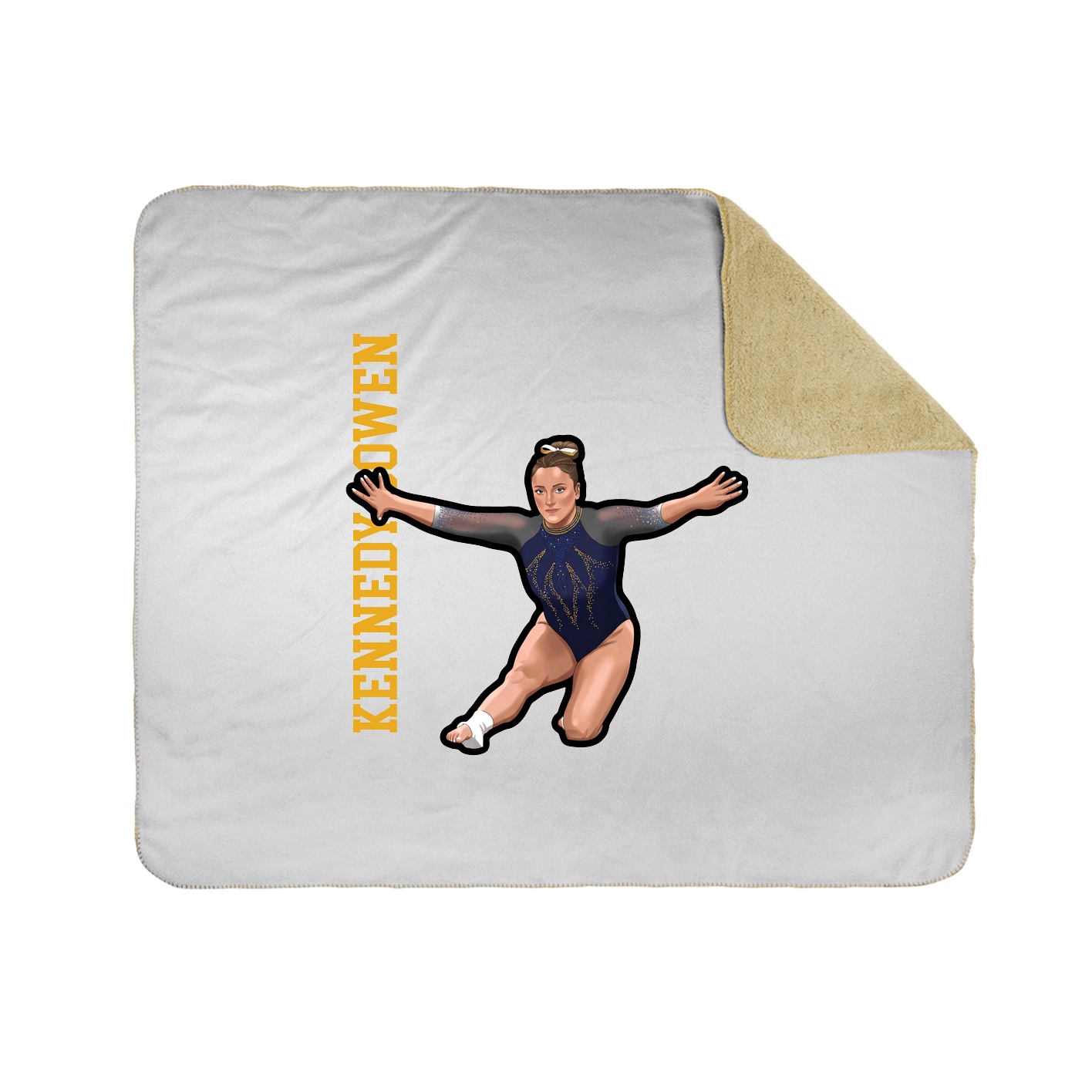 Throw Blanket — Name Vertical in White