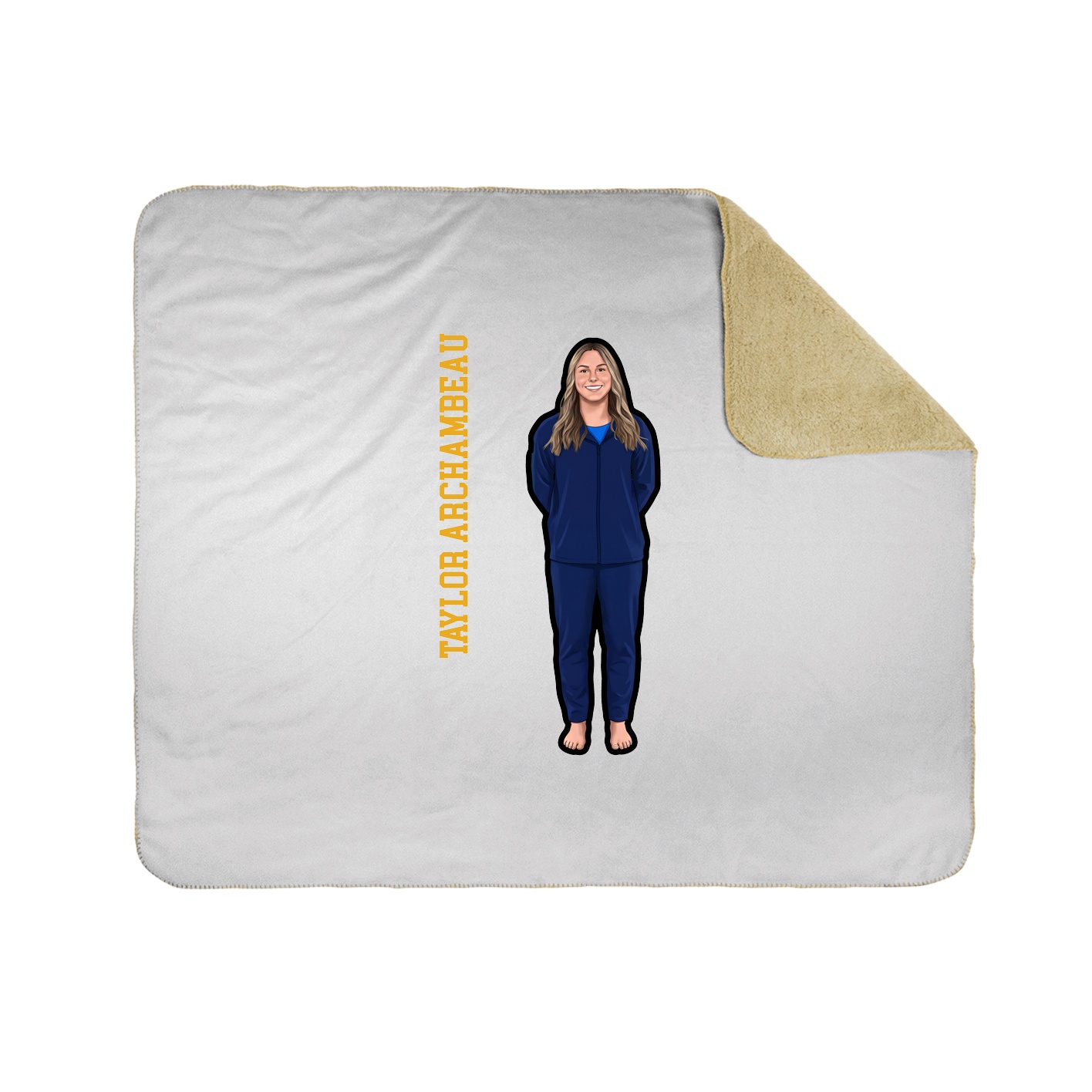 Throw Blanket — Name Vertical in White