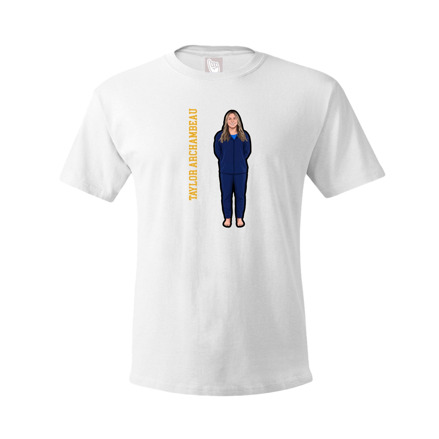 Youth Tee — Name Vertical in White