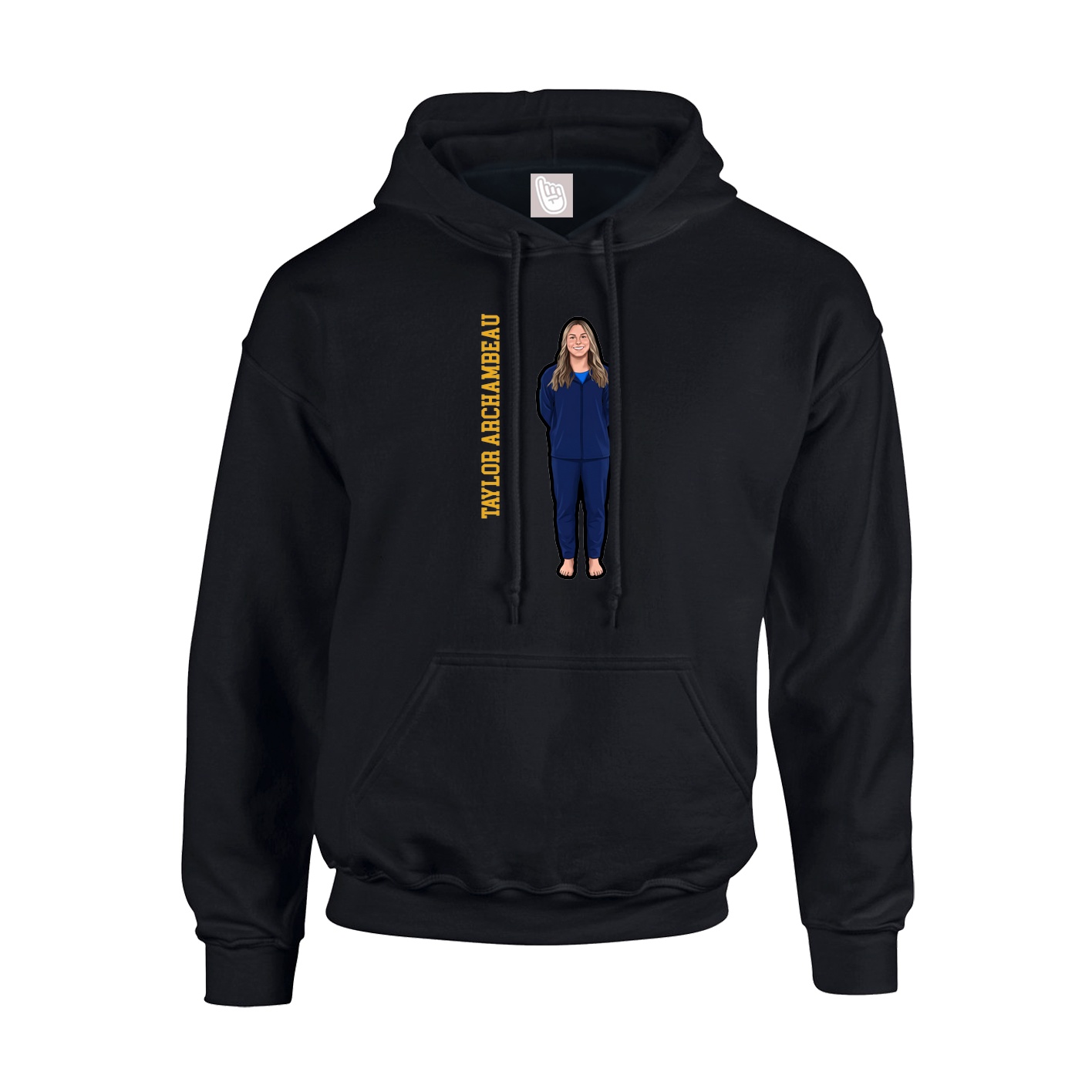Youth Hoodie — Name Vertical in Black