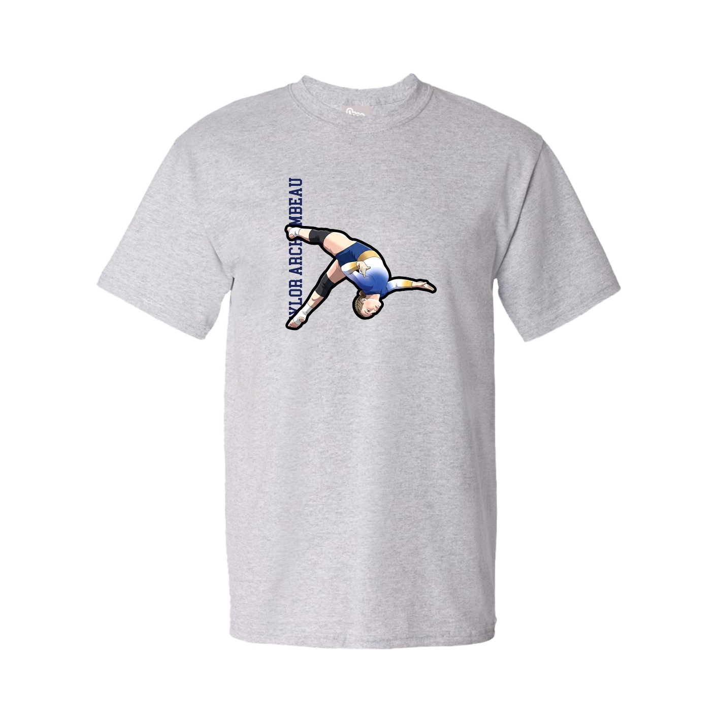 Youth Tee — Name Vertical in Grey