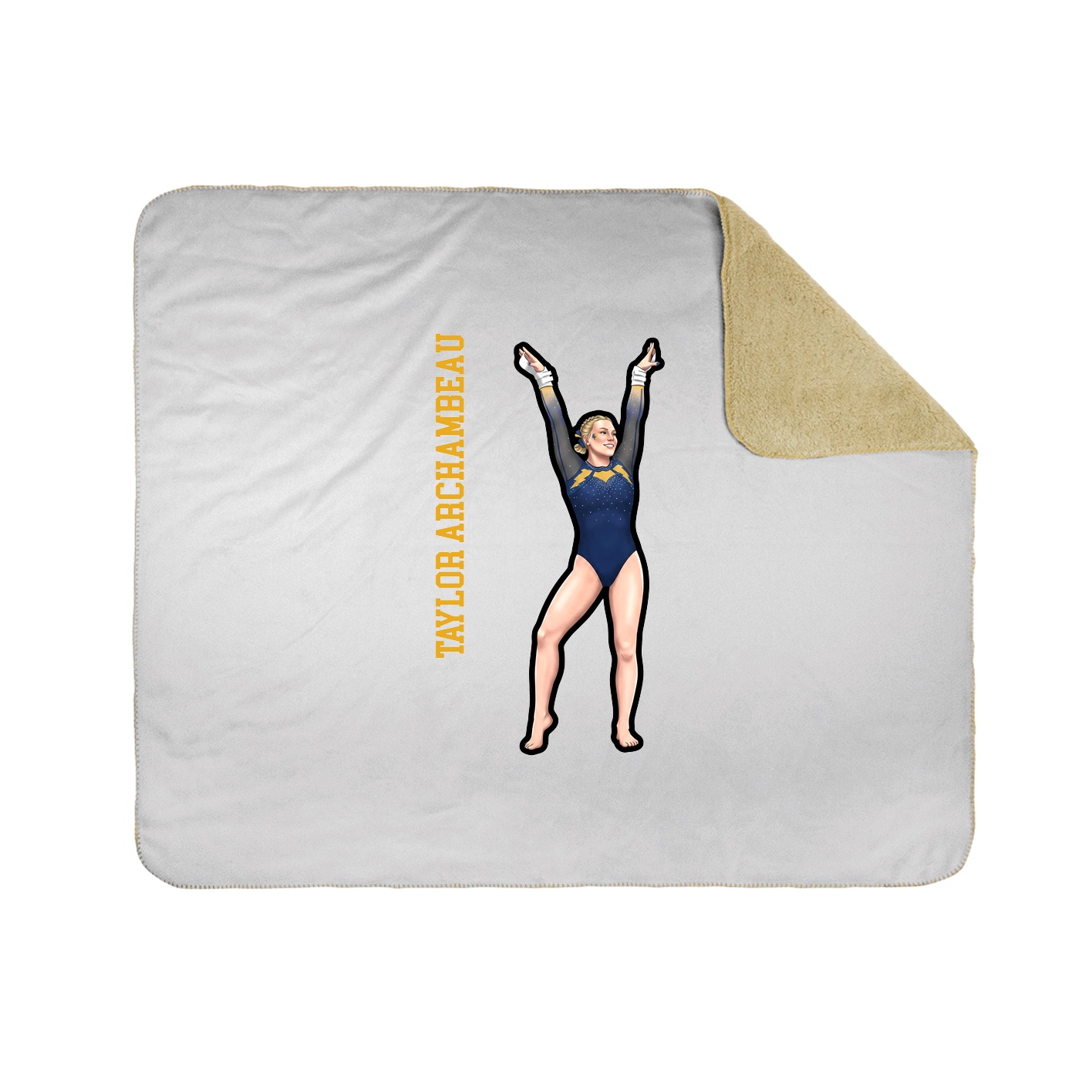 Throw Blanket — Name Vertical in White
