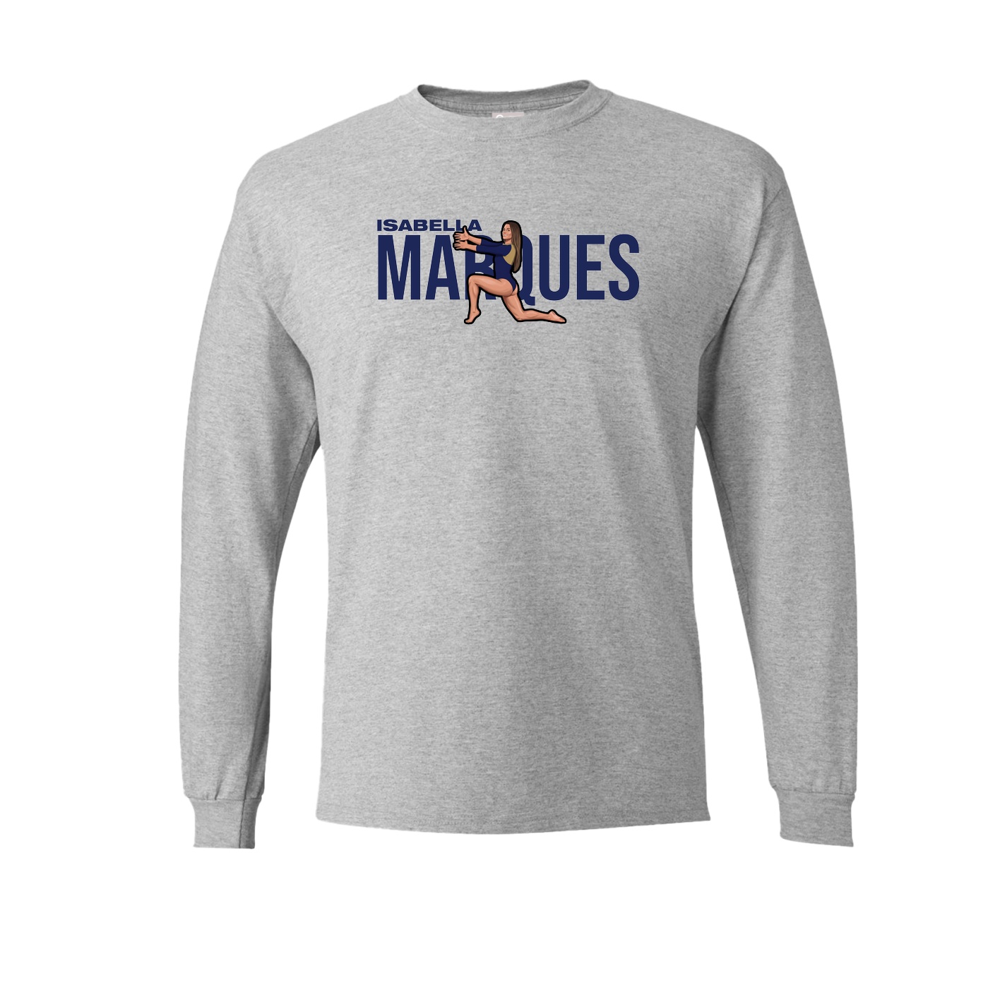 Long Sleeve Tee — Player Name in Grey