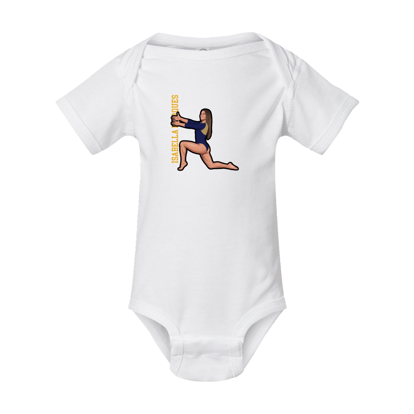 Baby Onesie — Name Vertical in White