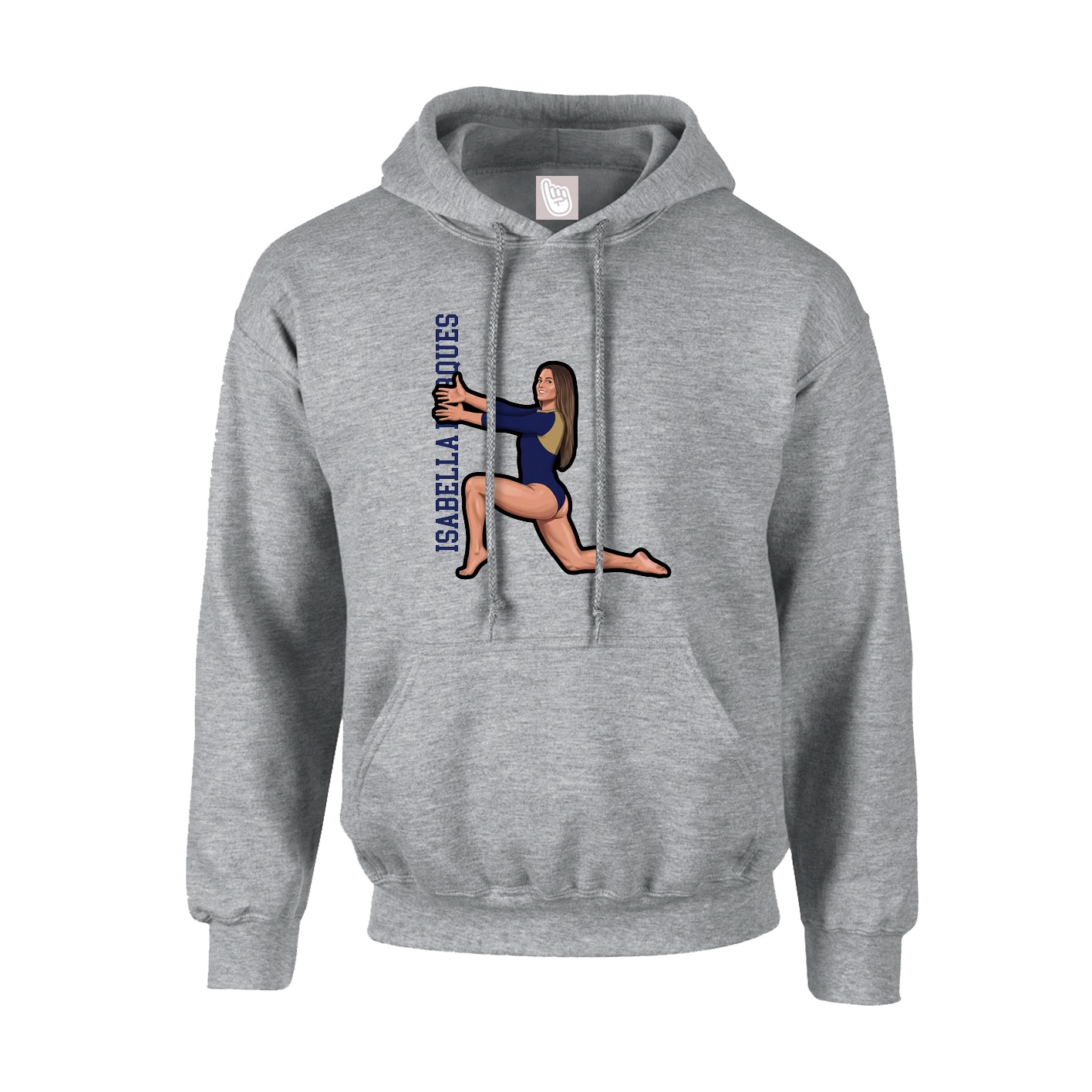 Youth Hoodie — Name Vertical in Grey