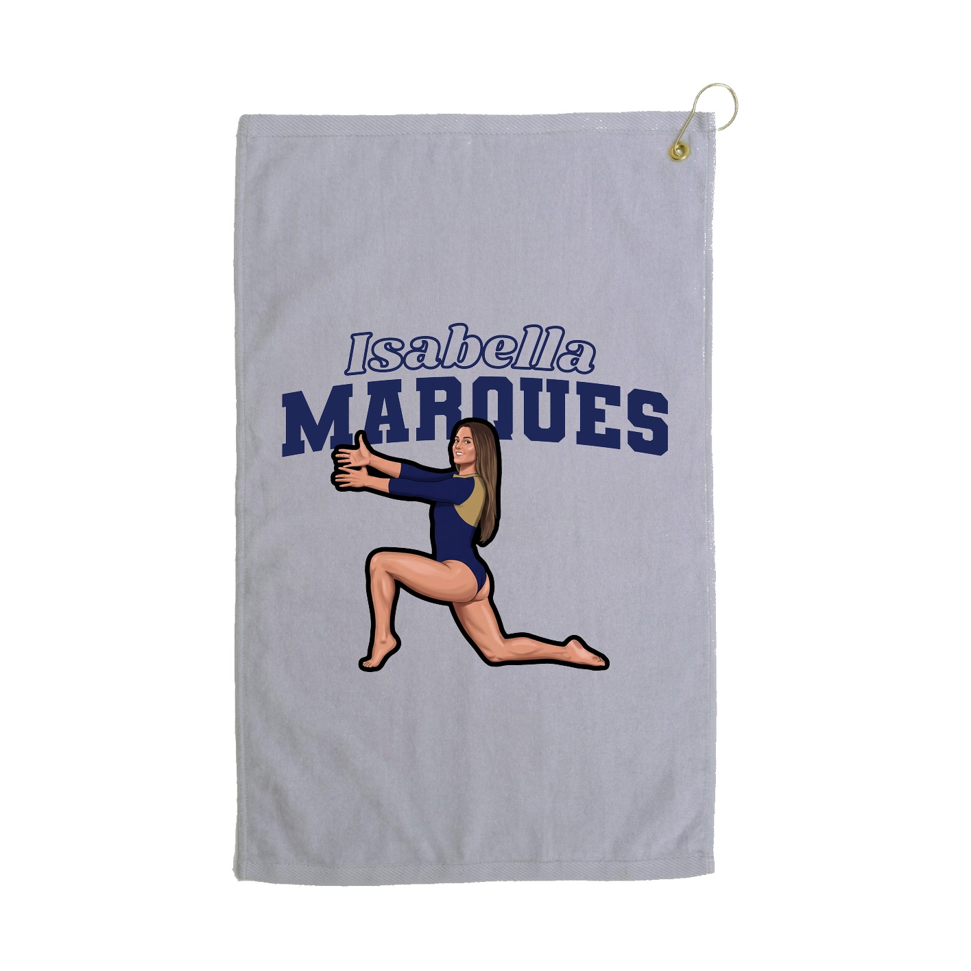 Golf Towel — Name Arch in Grey