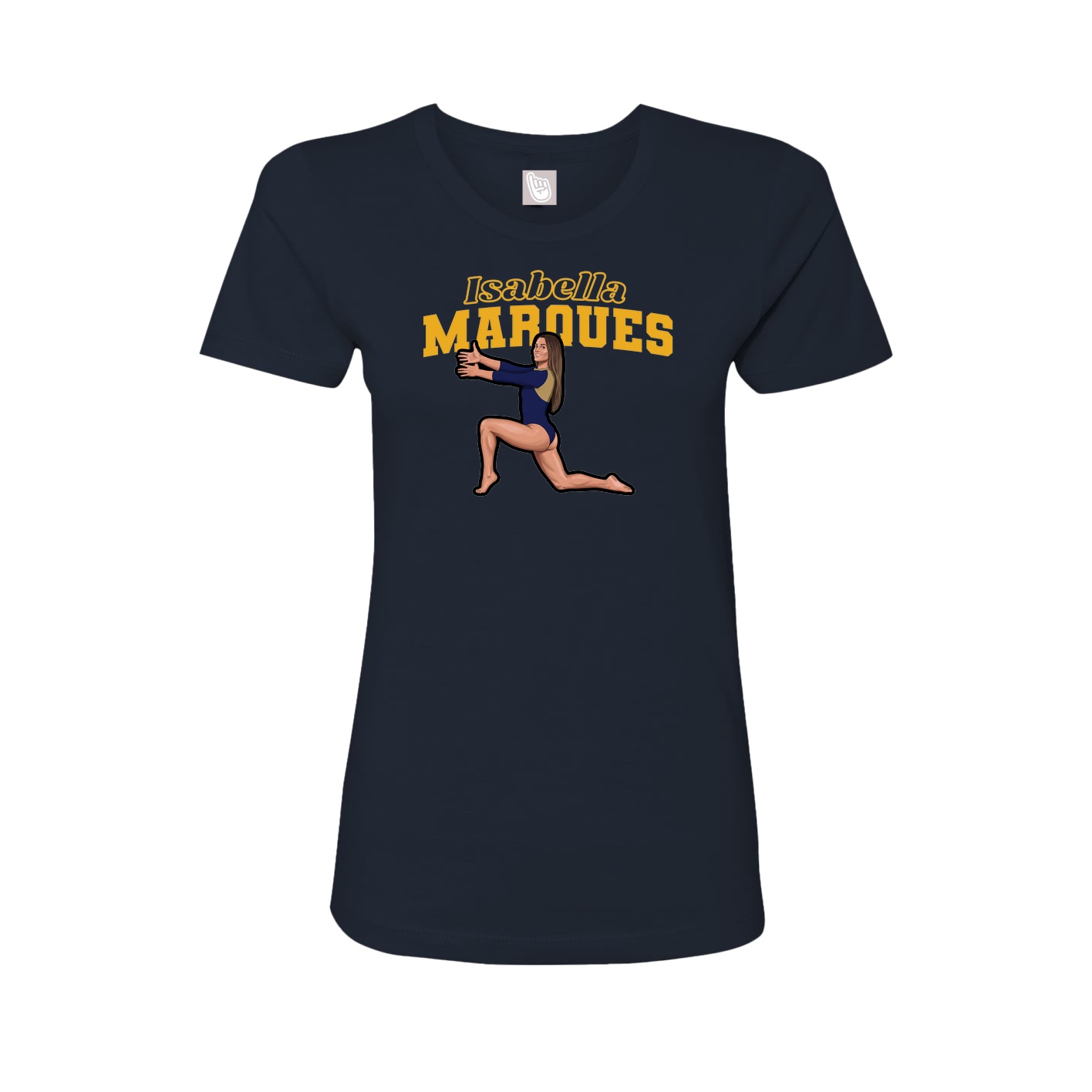 Fitted Women's Tee — Name Arch in Navy