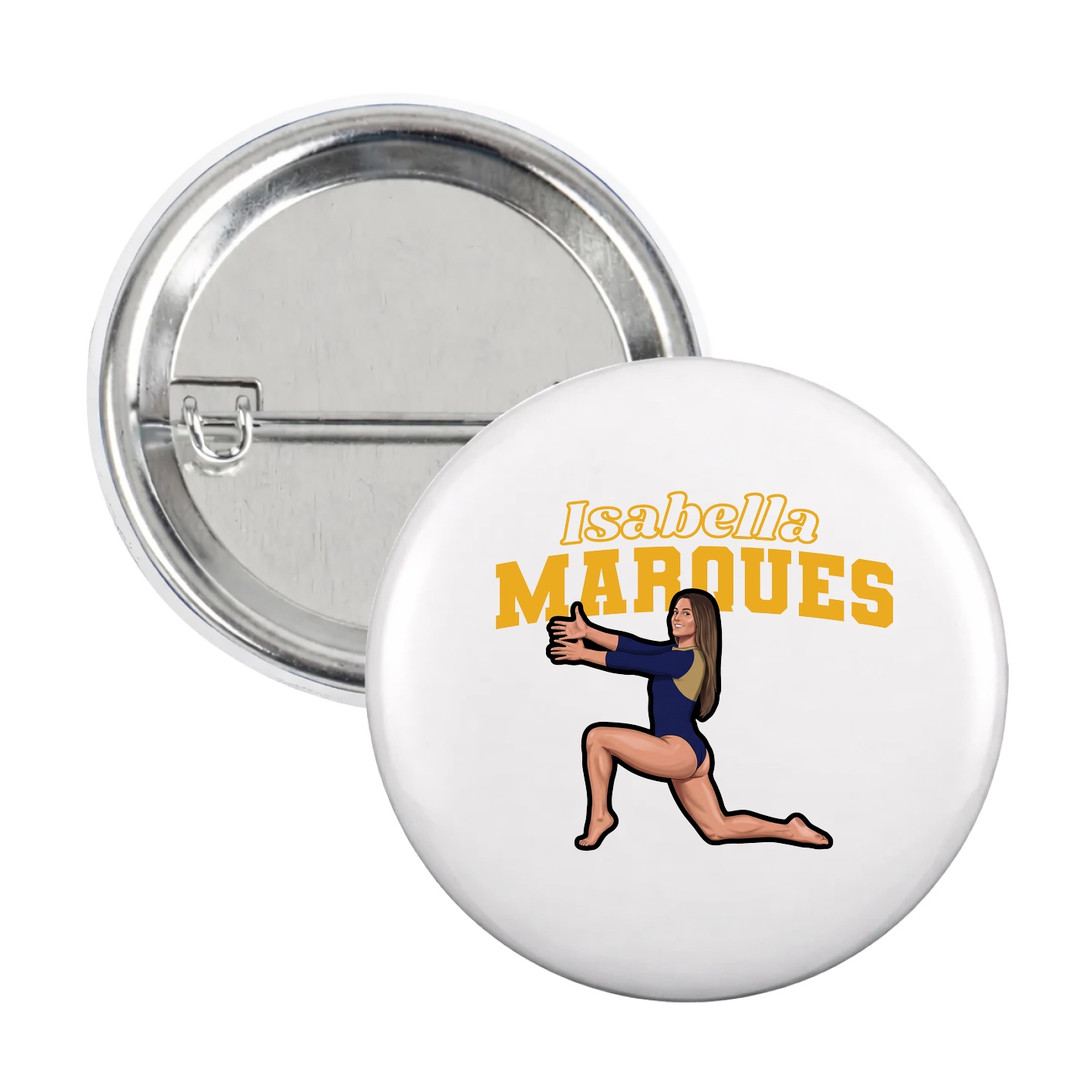 Game Day Button — Name Arch in White